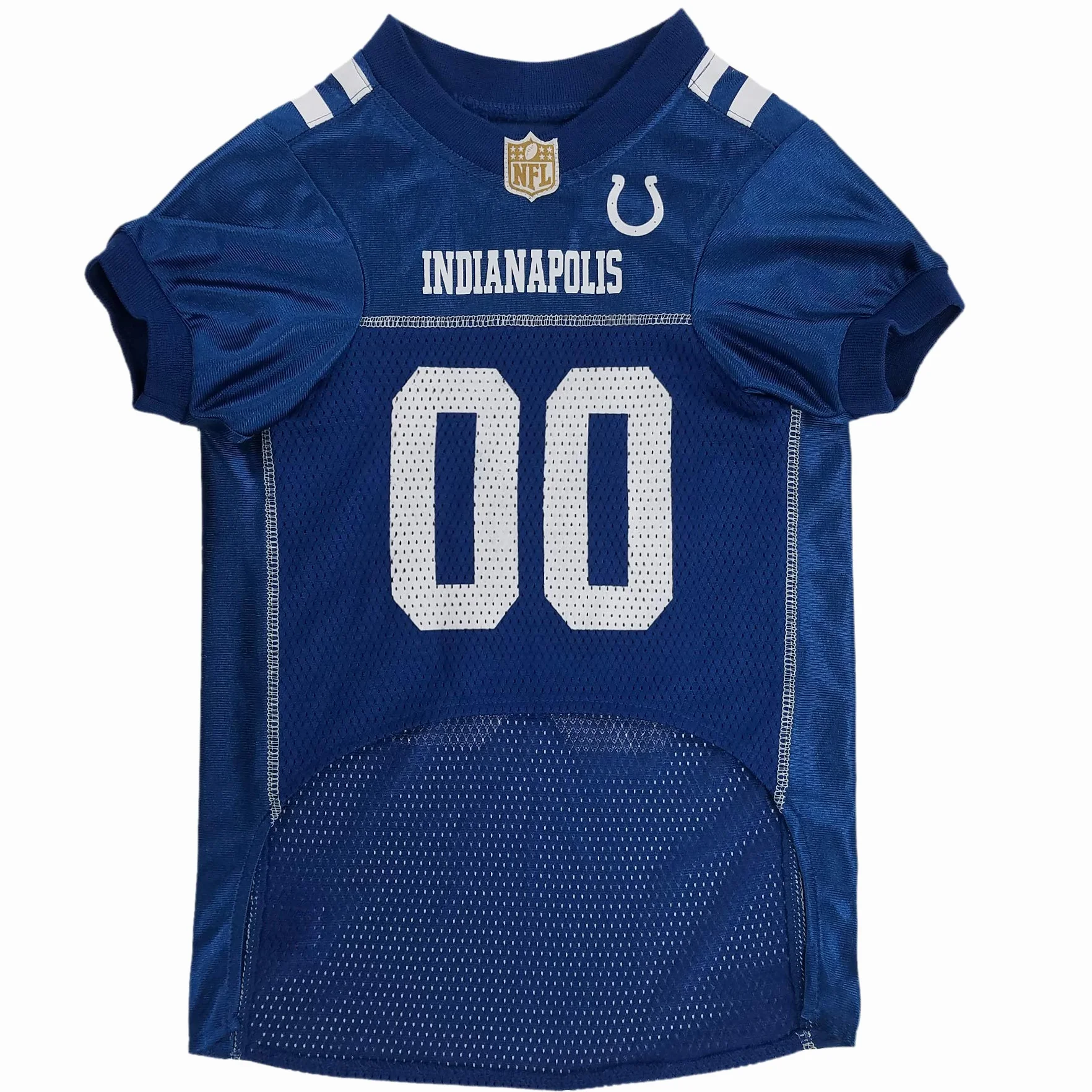 Pets First NFL Indianapolis Colts Dog Jersey, rozmiar S. Najlepszy kostium piłkarski dla psów i kotów. Licencjonowana koszulka dżersejowa