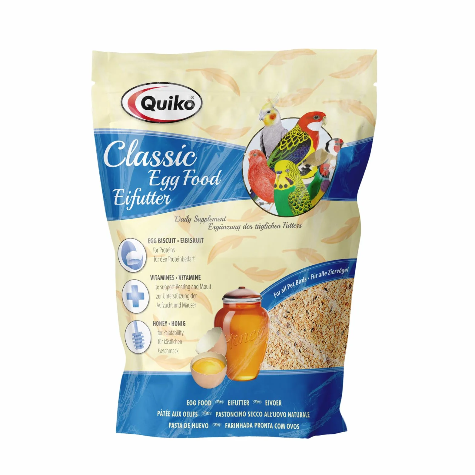 Quiko Classic Egg Food 1Kg - Pokarm skoncentrowany i odchowawczy dla wszystkich gatunków ptaków ozdobnych