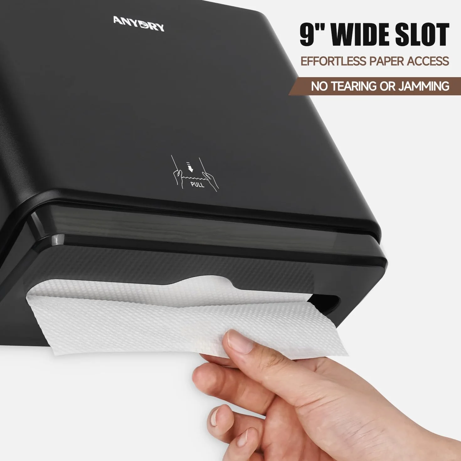 anydry Uchwyt na Ręczniki Papierowe, Dystrybutor Ręczników Papierowych ABS, Montowany na Ścianie, Składany C-Fold, Czarny