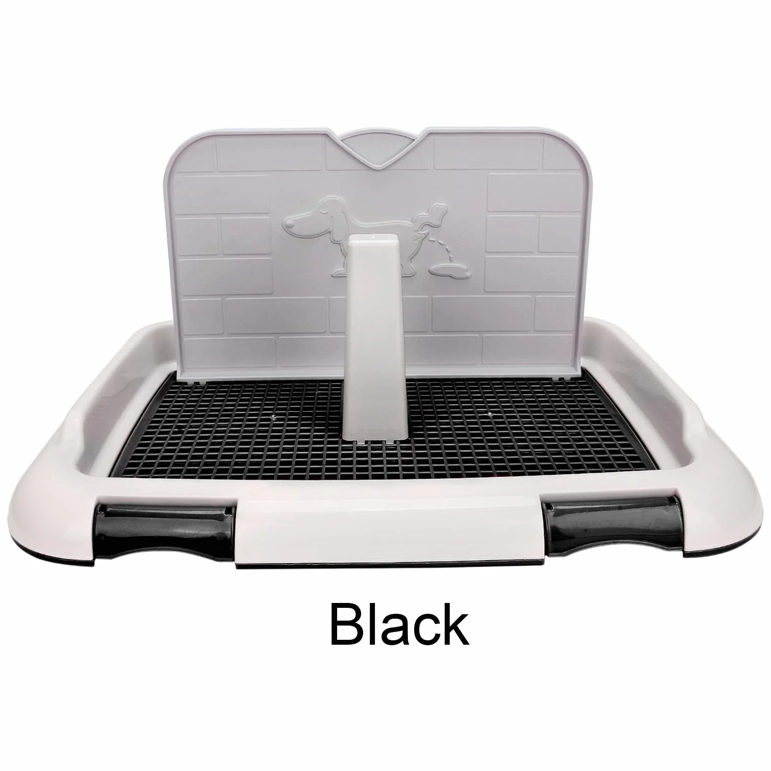 Podkładka pod toaletę dla psa, taca na nocnik V z 1 X toaletą dla psa do toalety dla psa(black)