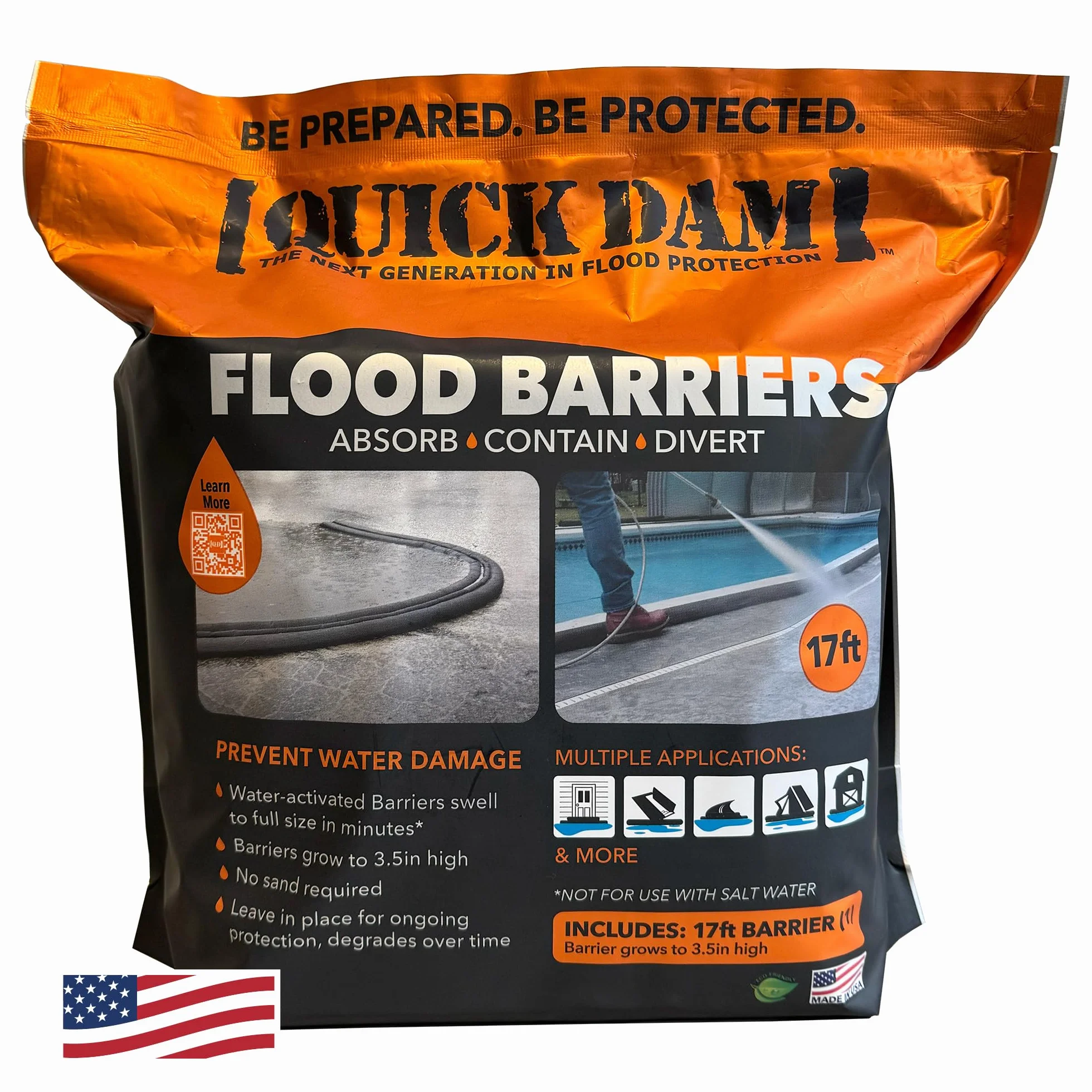Quick Dam QD617-1 Bariery przeciwpowodziowe, 1 opakowanie, czarne