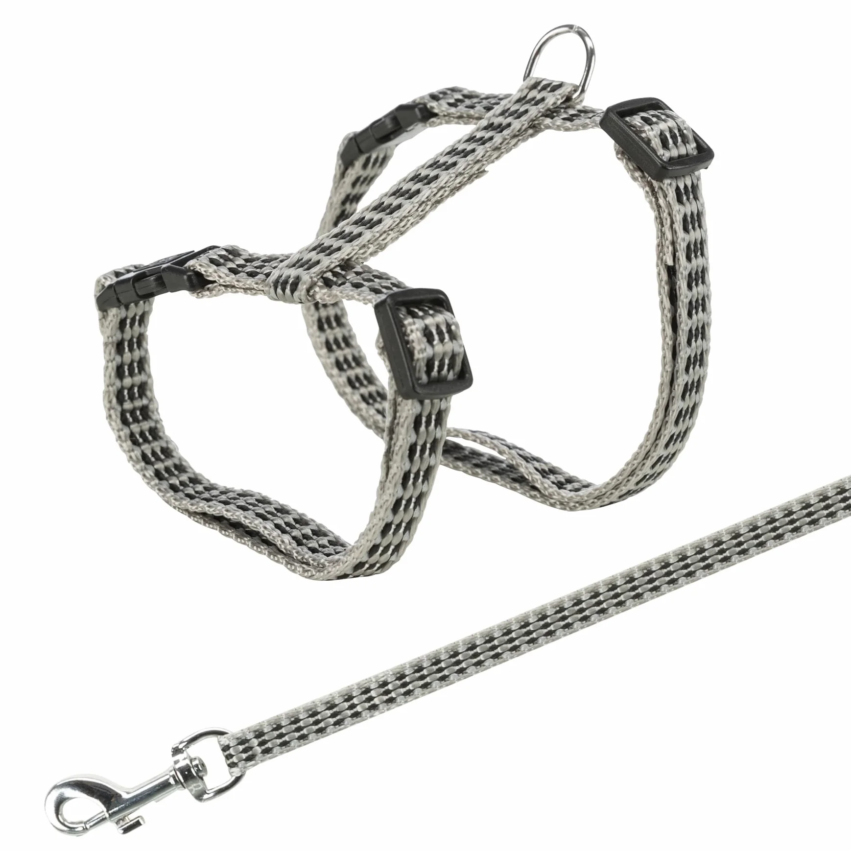Trixie 4184 uprząż dla kotów z smyczą, odblaskowa, nylon, 22–42 cm/10 mm, 1,20 m