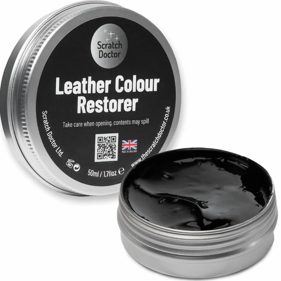 Scratch Doctor Skin Restorer regenerujący balsam regenerujący kolor skóry do wyblakłych i zużytych chłonnych mebli skórzanych, sof, krzeseł (czarny, 50 ml)