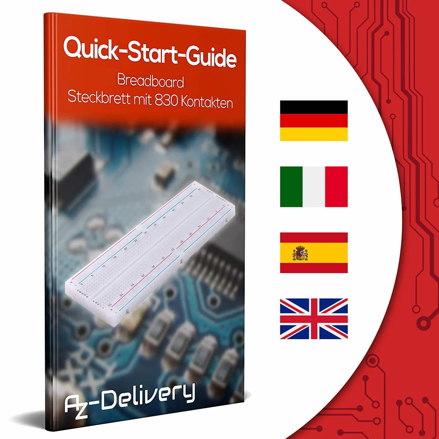 AZDelivery MB-102 breadboard z 830 stykami kompatybilny z Arduino i Raspberry Pi