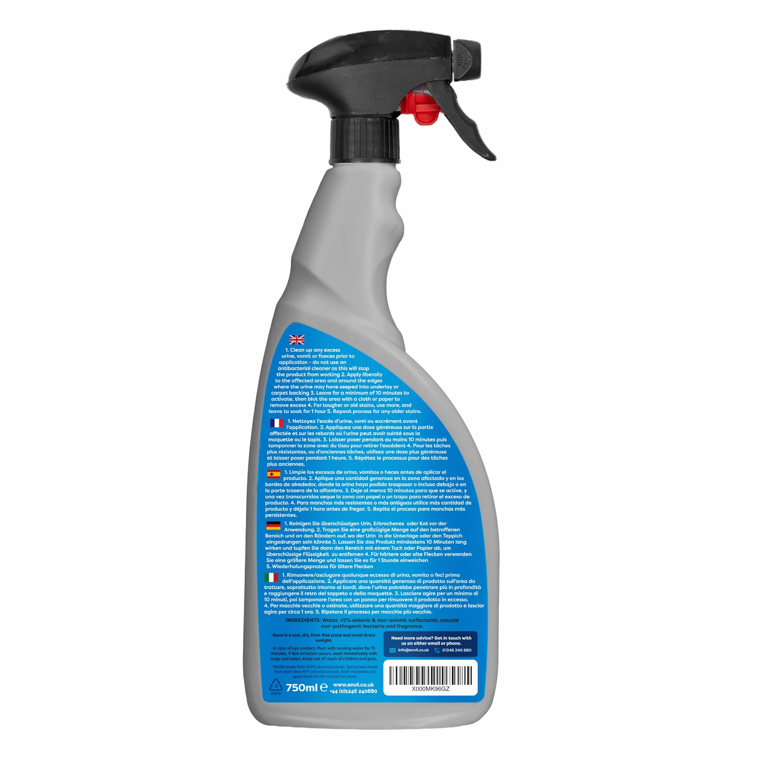 envii Pet Fresh – enzymatyczny preparat do usuwania zapachów moczu dla zwierząt domowych, neutralizator, plamy i inne przypadki dla zwierząt domowych (750ml)