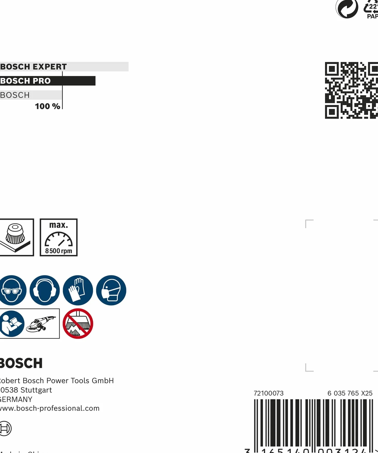 Bosch 1608614001 90Mm X M14 Cup Brush Knotted Wire 0.5Mm Steel