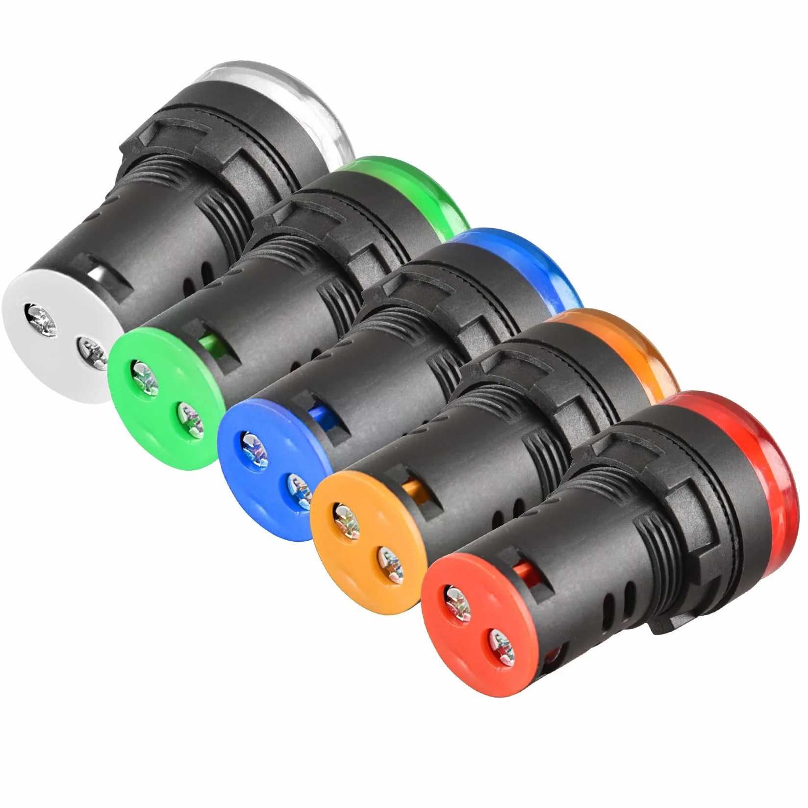 Heschen AD16-22D/S kontrolka LED 22 mm 24 V DC 20 mA 5 szt czerwony zielony żółty niebieski biały