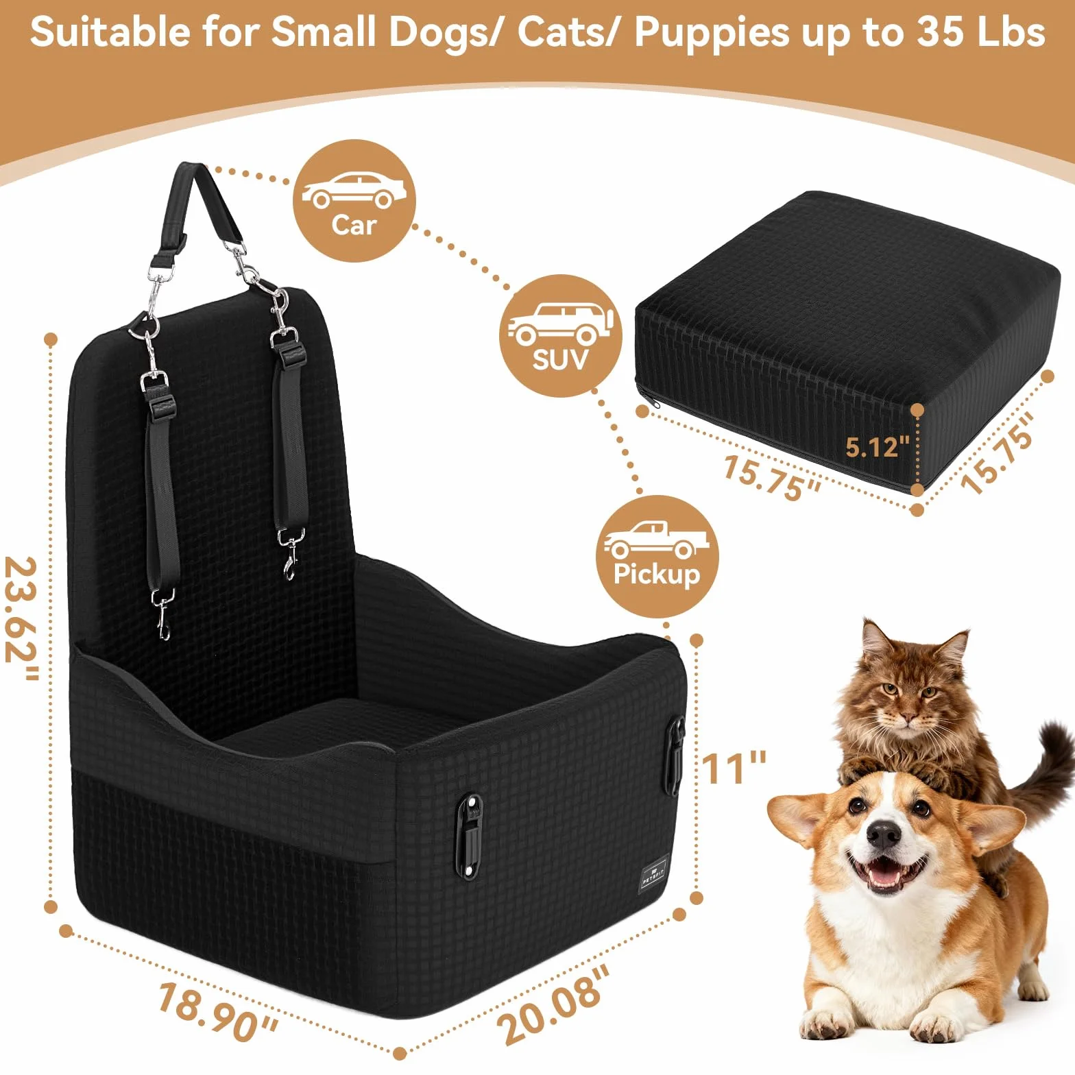 Petsfit Fotelik samochodowy dla psa