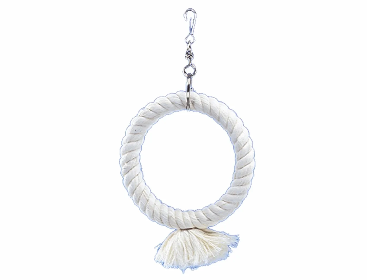 Nobby Cage Toy, 1 pierścień do wspinaczki z bawełny biały mały; 14 cm
