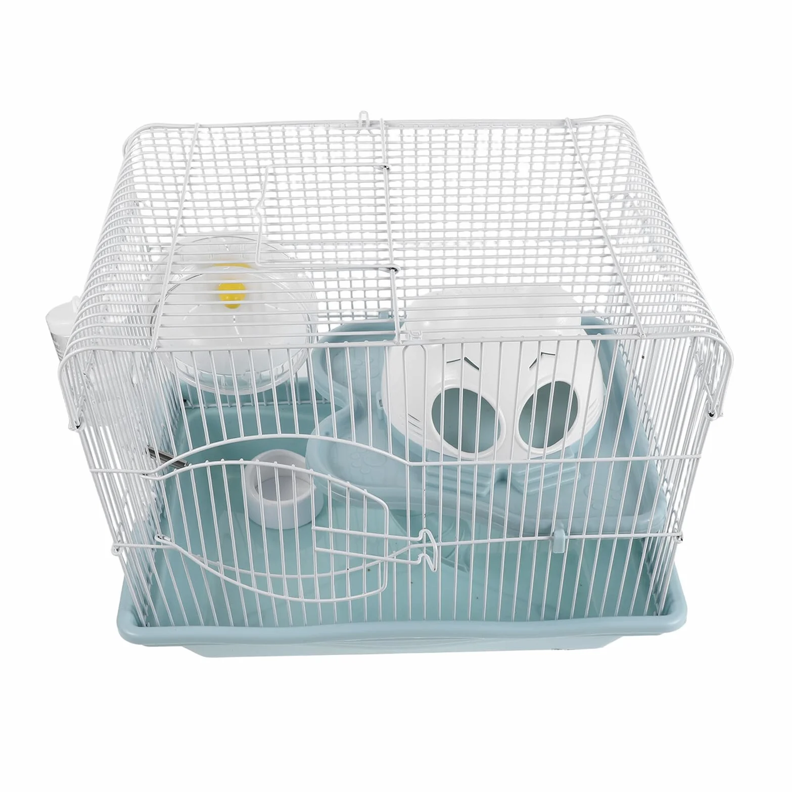 Toyvian Dwupiętrowa Klatka dla Chomika z Plastiku z Wyjmowaną Tacą i Akcesoriami Do Zabawy Bezpieczna i Odporna Gryzienie Starter dla Chomików Myszek i Małych Zwierząt