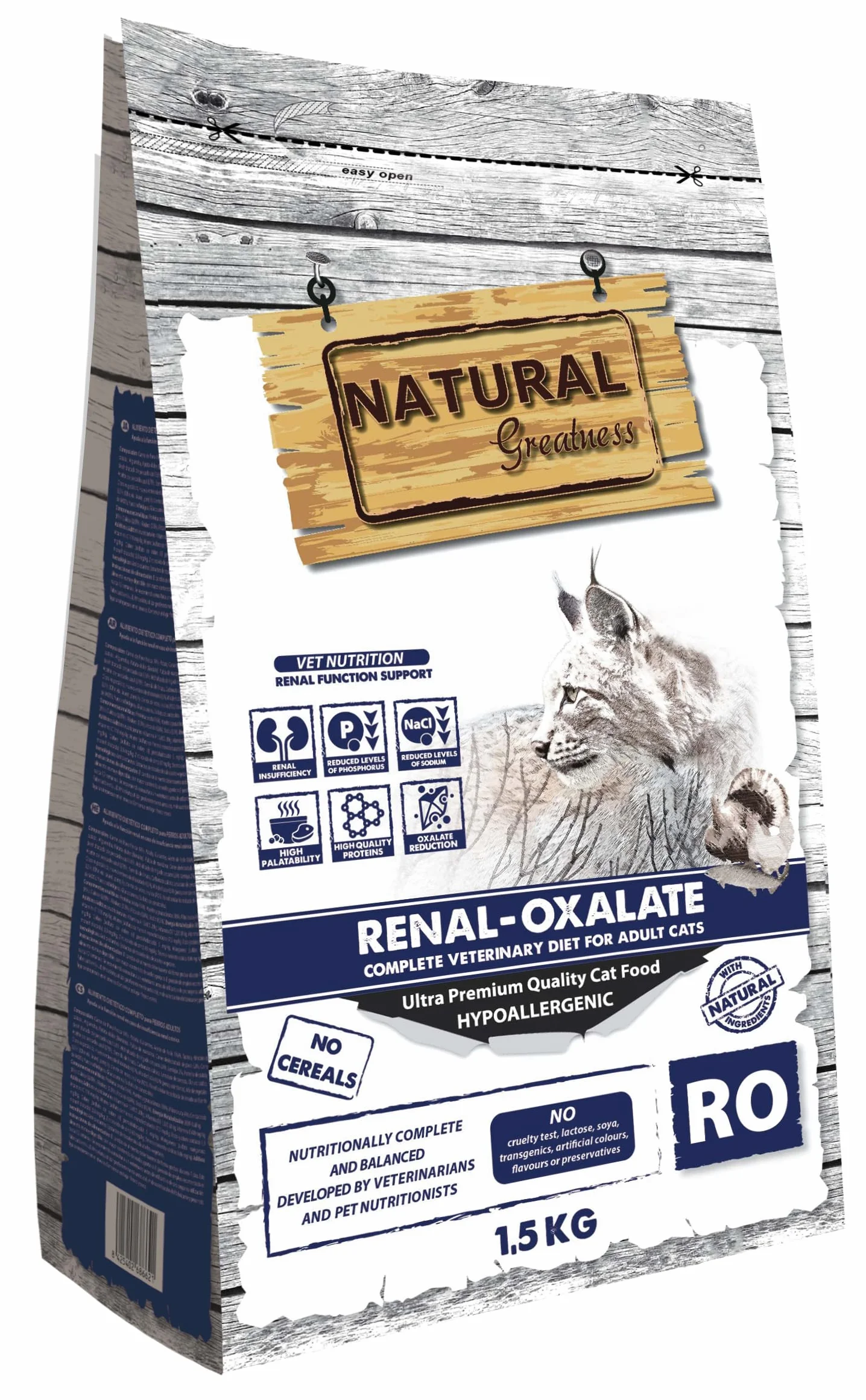 Natural Greatness - Dieta Vet Cat Renal-Oxalaten - dietetyczna dieta 1,5 kg