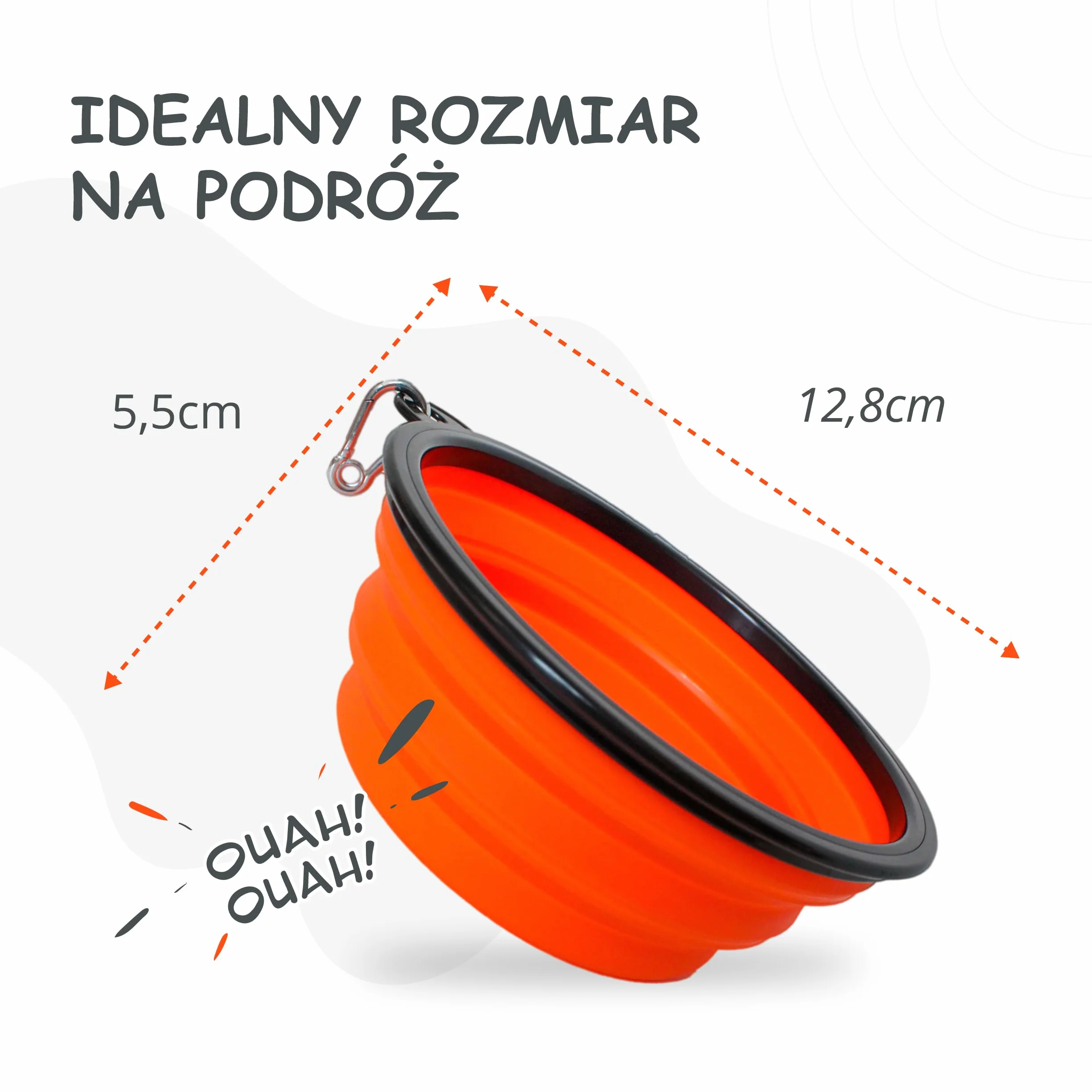 Miska dla psa składana w podróży [oryginalna] miska na karmę dla psa, idealna na co dzień, miska na wodę 350 ml, miska do picia dla psa, miska podróżna, miska na jedzenie (350 ml,