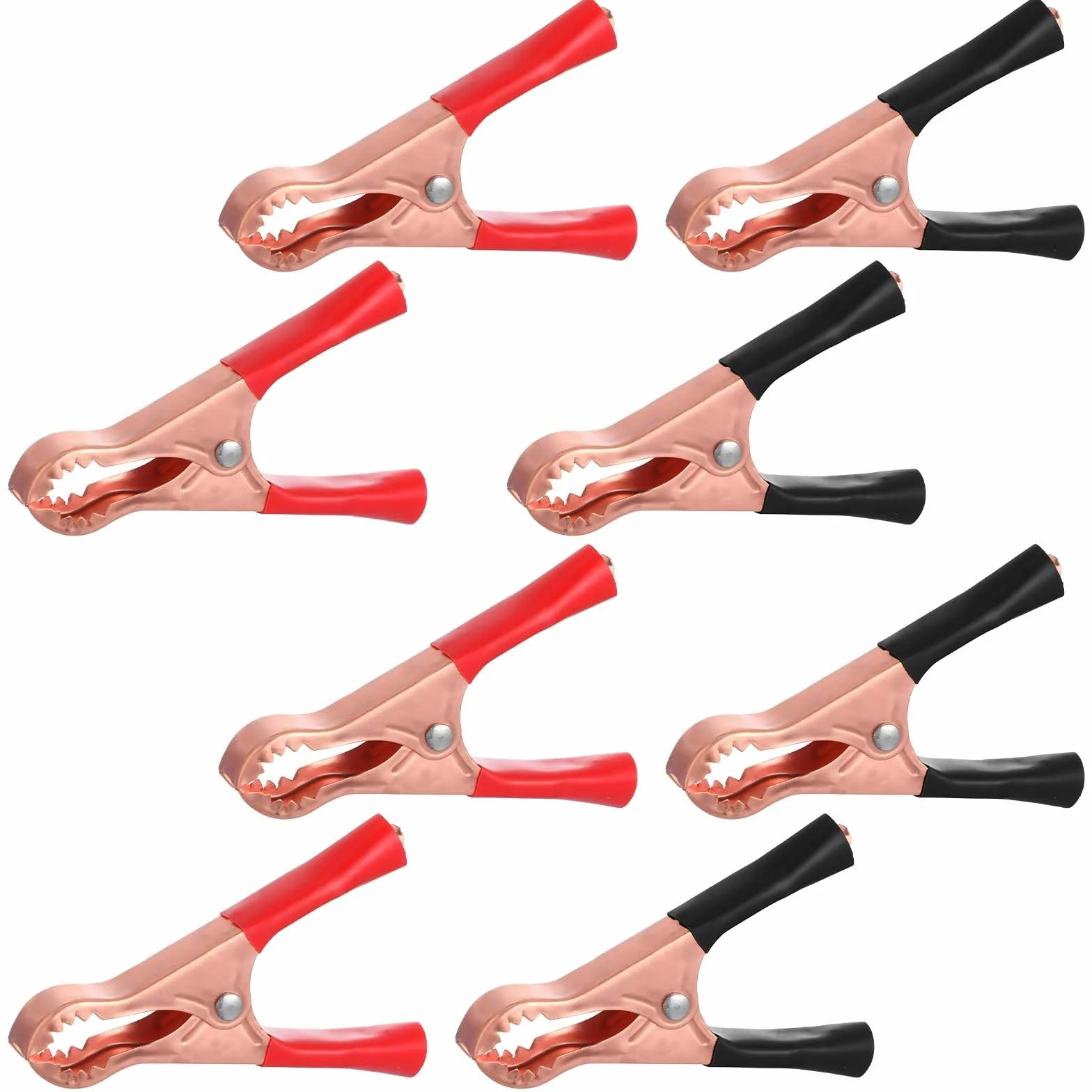 Zacisk krokodylkowy metalowy Jumper 8 sztuk czerwony czarny izolowany Heavy Duty
