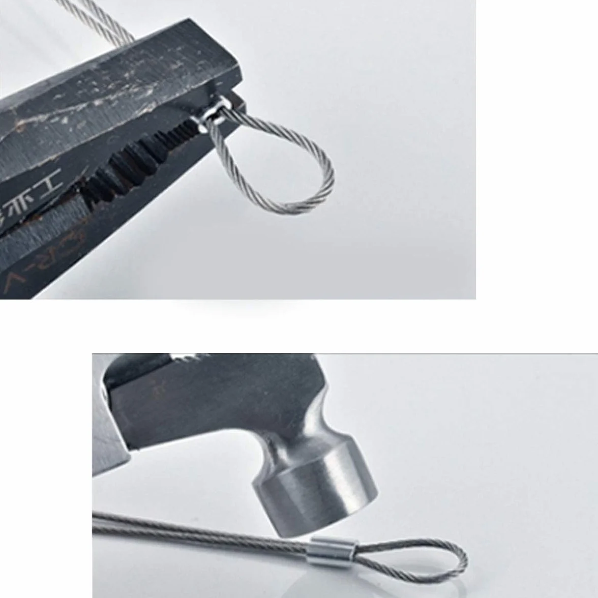 Aluminiowe klipsy zaciskowe 2 mm do lin stalowych srebrne