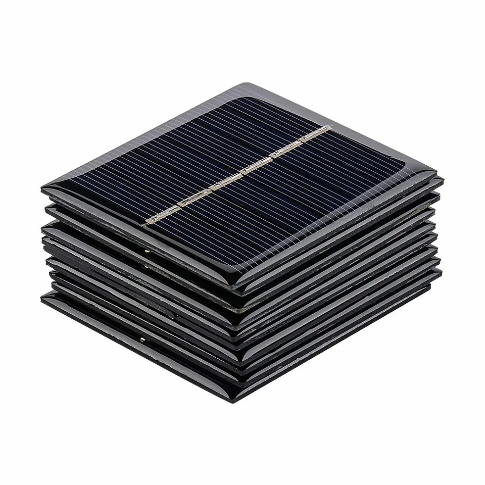 AOSHIKE 10 szt., 3 V 120 mA, mikropanele słoneczne, ogniwa DIY, solarna płyta epoksydowa, elektryczna zabawka, materiały fotowoltaiczne, ładowarka 60 mm x 55 mm