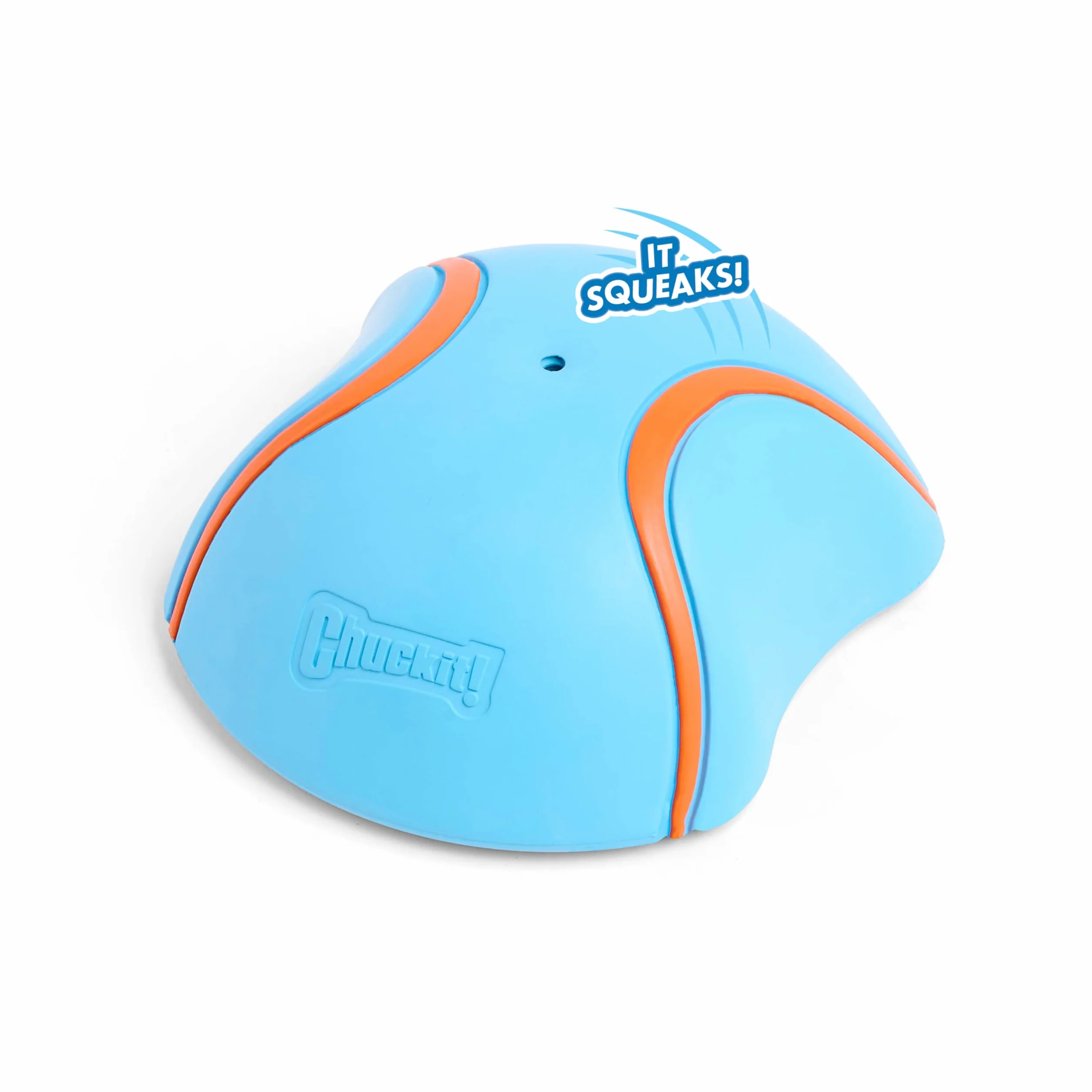 Chuckit! Zabawka do wnętrz Super Slider Dog Self Fetch Squeaker - nieszkodliwo ślizga się po większości powierzchni wewnętrznych zabawka do zabawy dla psa, niebieska