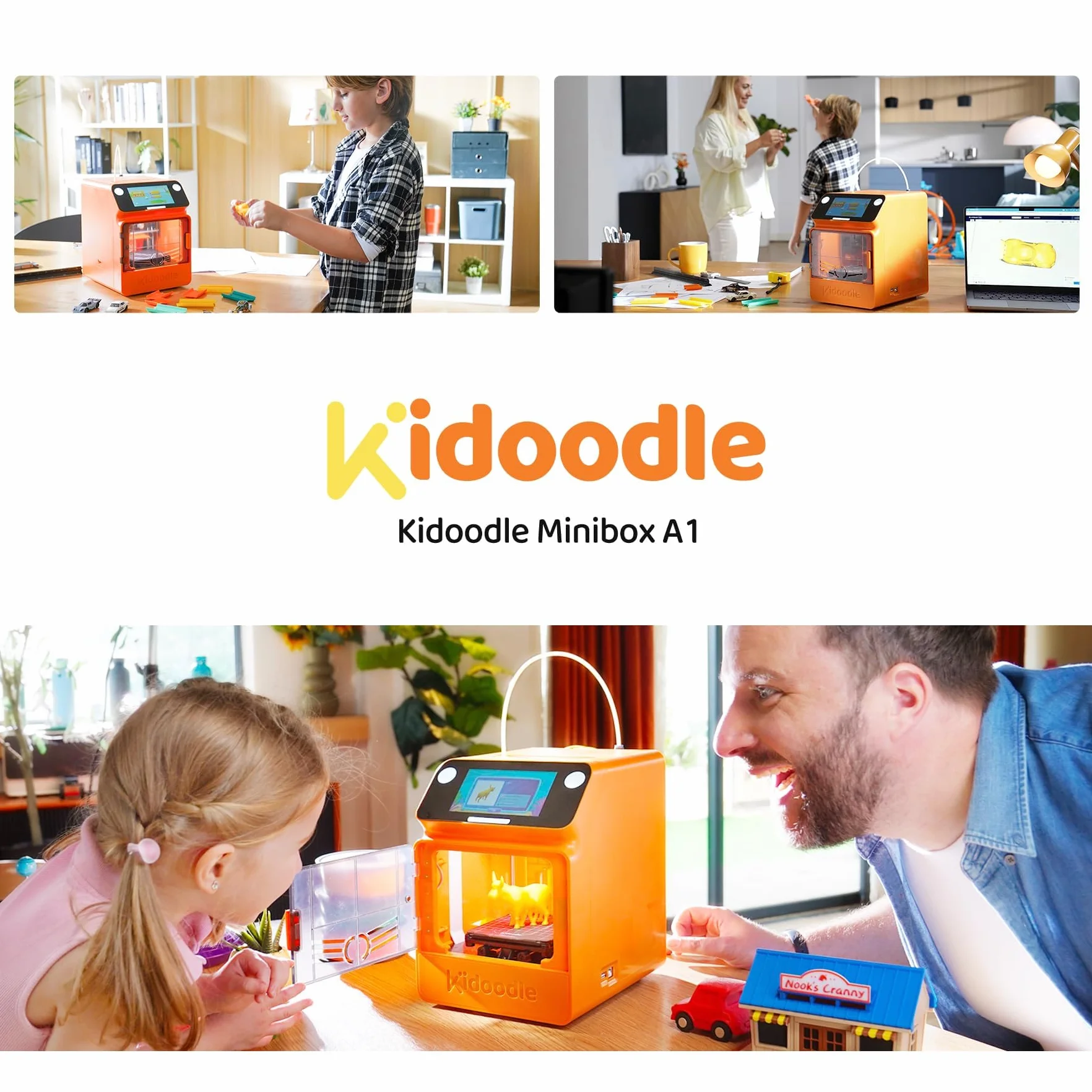 Mini drukarka 3D Kidoodle dla dzieci 600 mm/s ekran dotykowy 5"