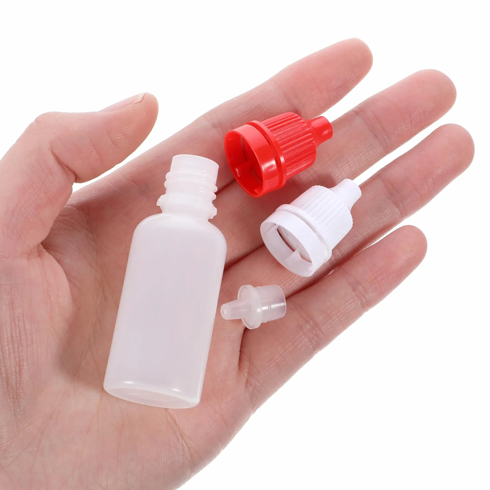 Lusofie 15 ml plastikowe butelki z kroplomierzem, zestaw 12 sztuk