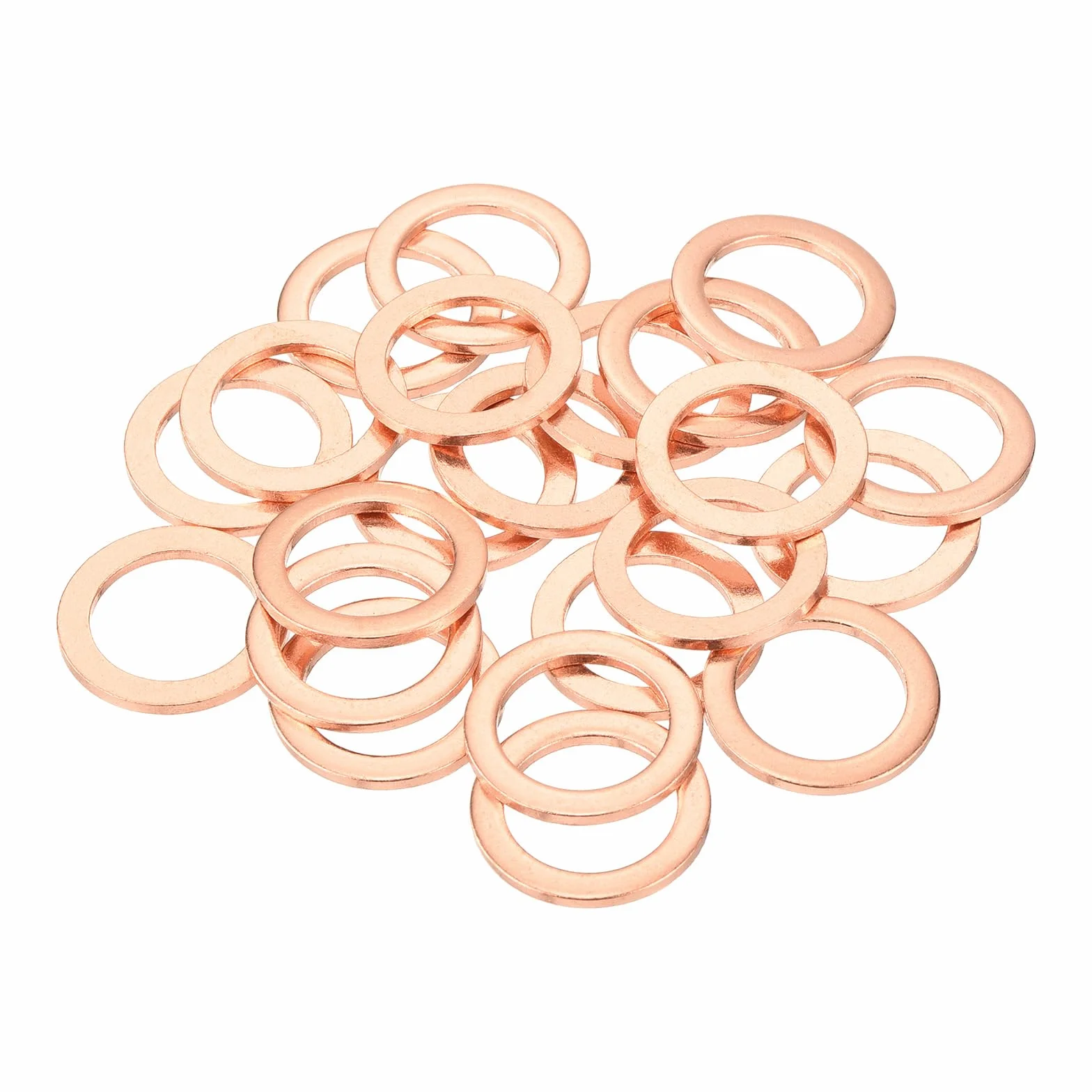 QUARKZMAN 22 sztuki płaskich uszczelek miedzianych, 14 x 20 x 1,5 mm, miedź, ulepszone, płaskie, metryczne uszczelki uszczelniające do armatury hydraulicznej, śruby, nakrętki, naprawy elektroniki