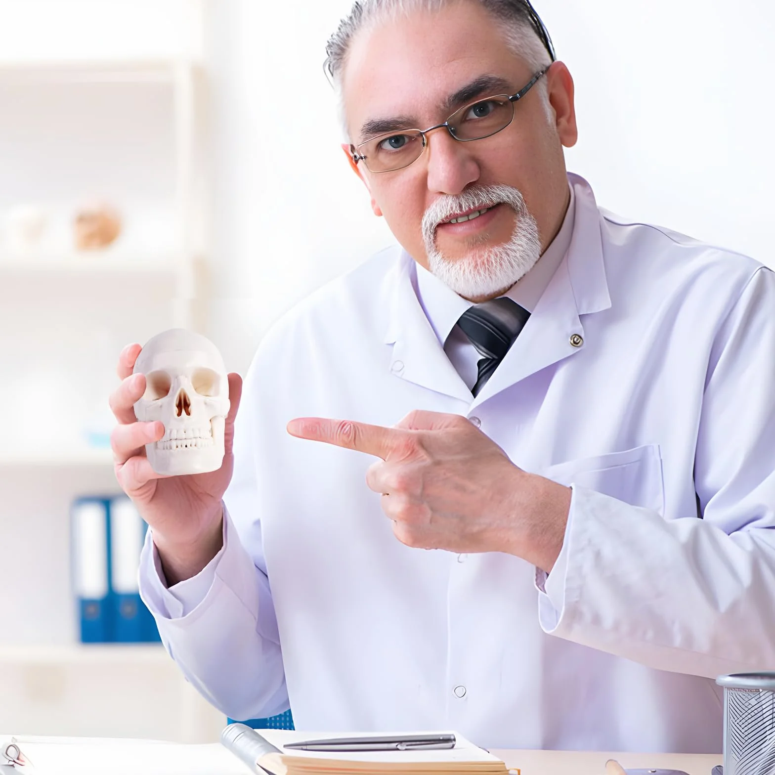 ERWEY Mini model szkieletu ludzkiej czaszki z gryzącą szczęką do nauczania anatomii