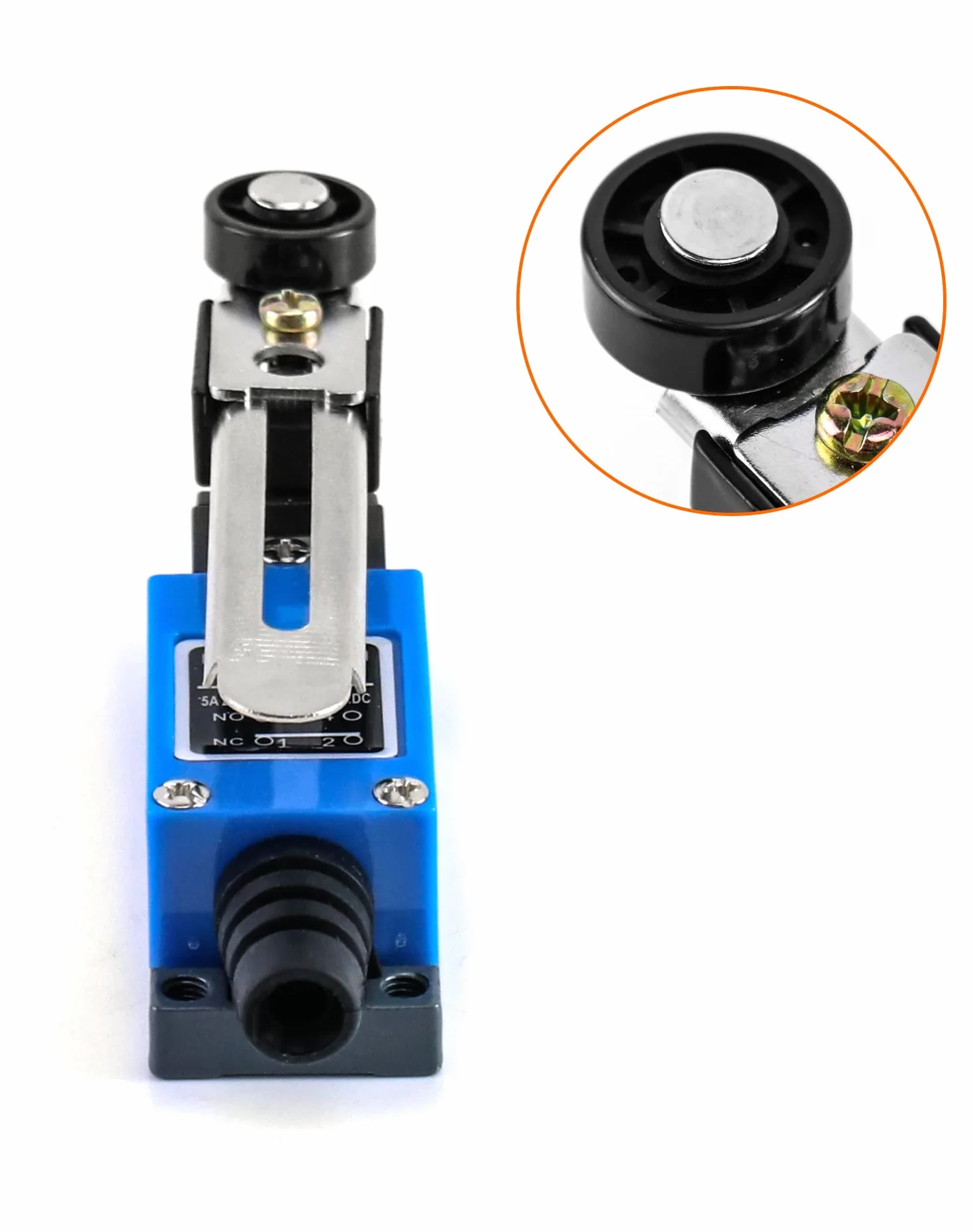 QWORK® 2 szt.Wyłącznik krańcowy, Regulowany wyłącznik krańcowy ramienia dźwigni rolkowej ME-8108, NC + NO (DPDT), router CNC