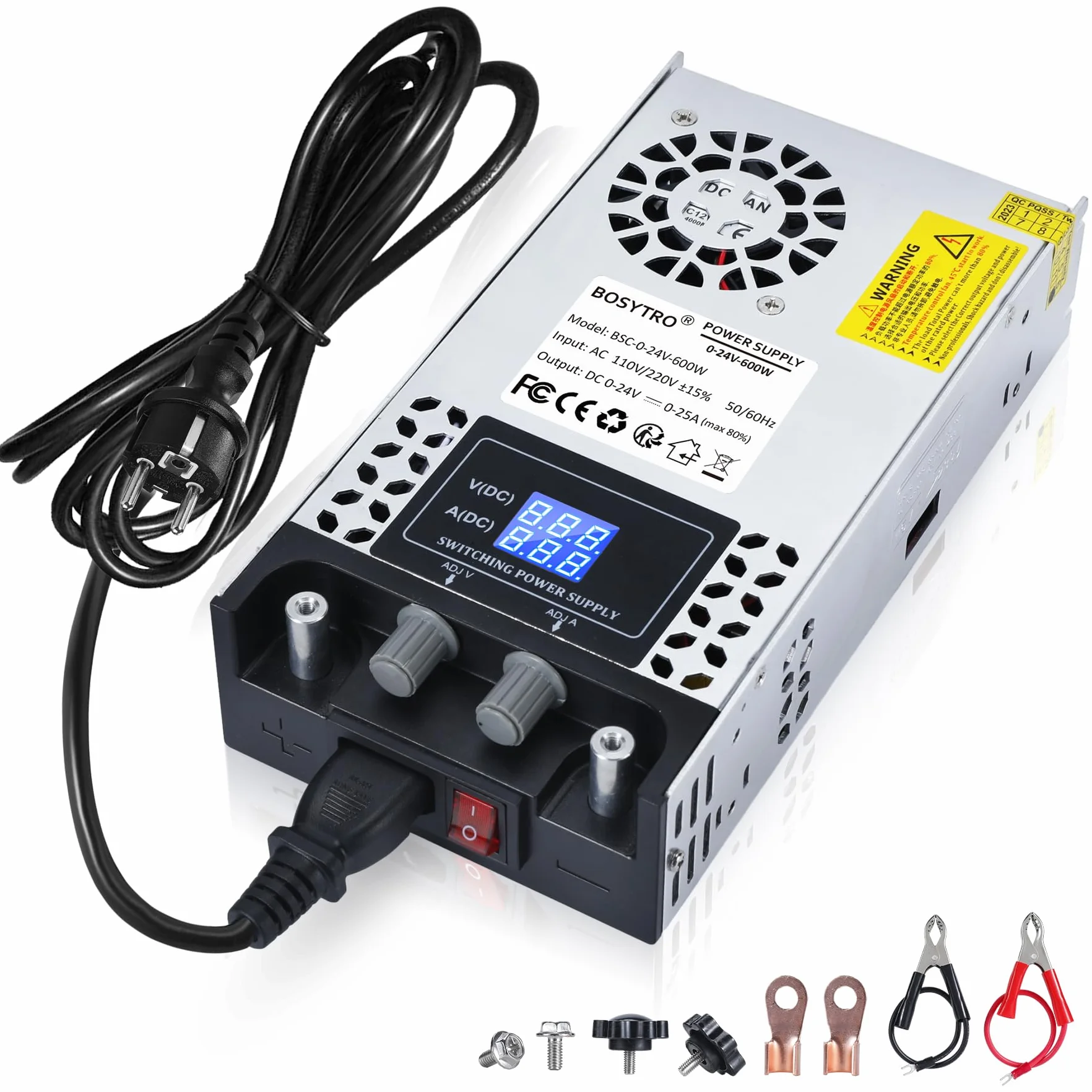 Regulowany zasilacz impulsowy 0-24 V 0-25 A 600 W 230 V SMPS do taśm LED
