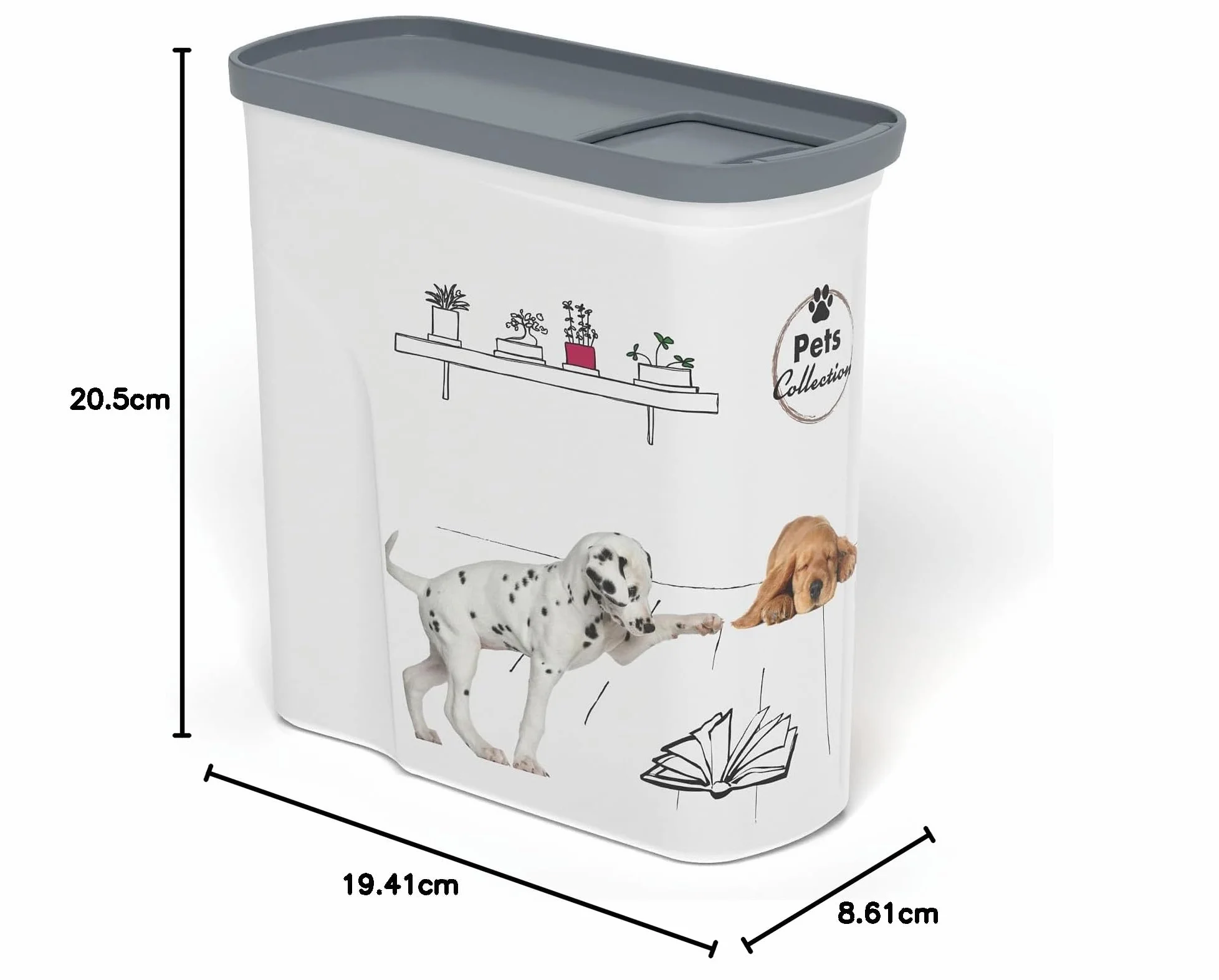 Curver PetLife pojemnik na karmę dla psów, 2 kg, pojemnik na karmę dla zwierząt, 20,5 x 8,6 x 19,40 cm