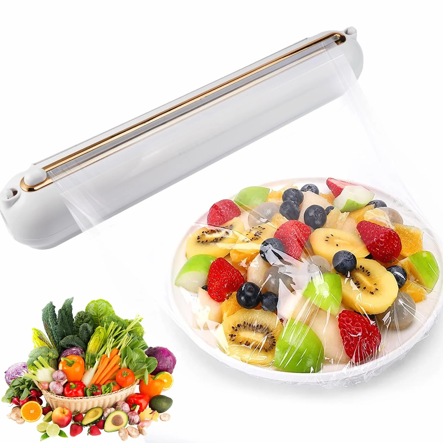 Gourmet krajalnica do folii spożywczej, 38 x 7 x 7 cm, magnetyczny dozownik folii spożywczej z krajarką, do folii aluminiowej, folii plastikowej
