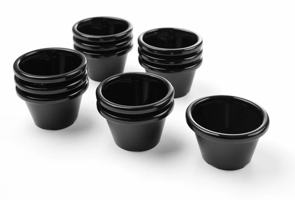 HENDI Miseczka ramekin z melaminy ø60x(H)35 mm, czarna - zestaw 12 szt.
