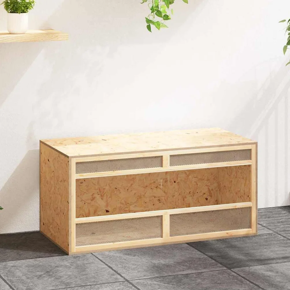 Terrarium z materiału drewnopochodnego z prawdziwego szkła i siatkami stalowymi, 100 x 47 x 47 cm, do klatki dla małych zwierząt, wybiegów na świeżym powietrzu, domku dla gryzoni, gospodarstw