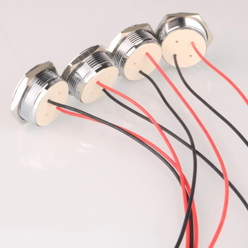 Gebildet 4 szt. AC/DC 12-24 V 20 mA Wskaźnik Oszczędzania Energii Metalowy Wskaźnik Swietlny Wodoodporna lampa Sygnalizacyjna Rozmiar Otworu 22mm Biała Dioda LED (sferyczna głowica powierzchniowa)