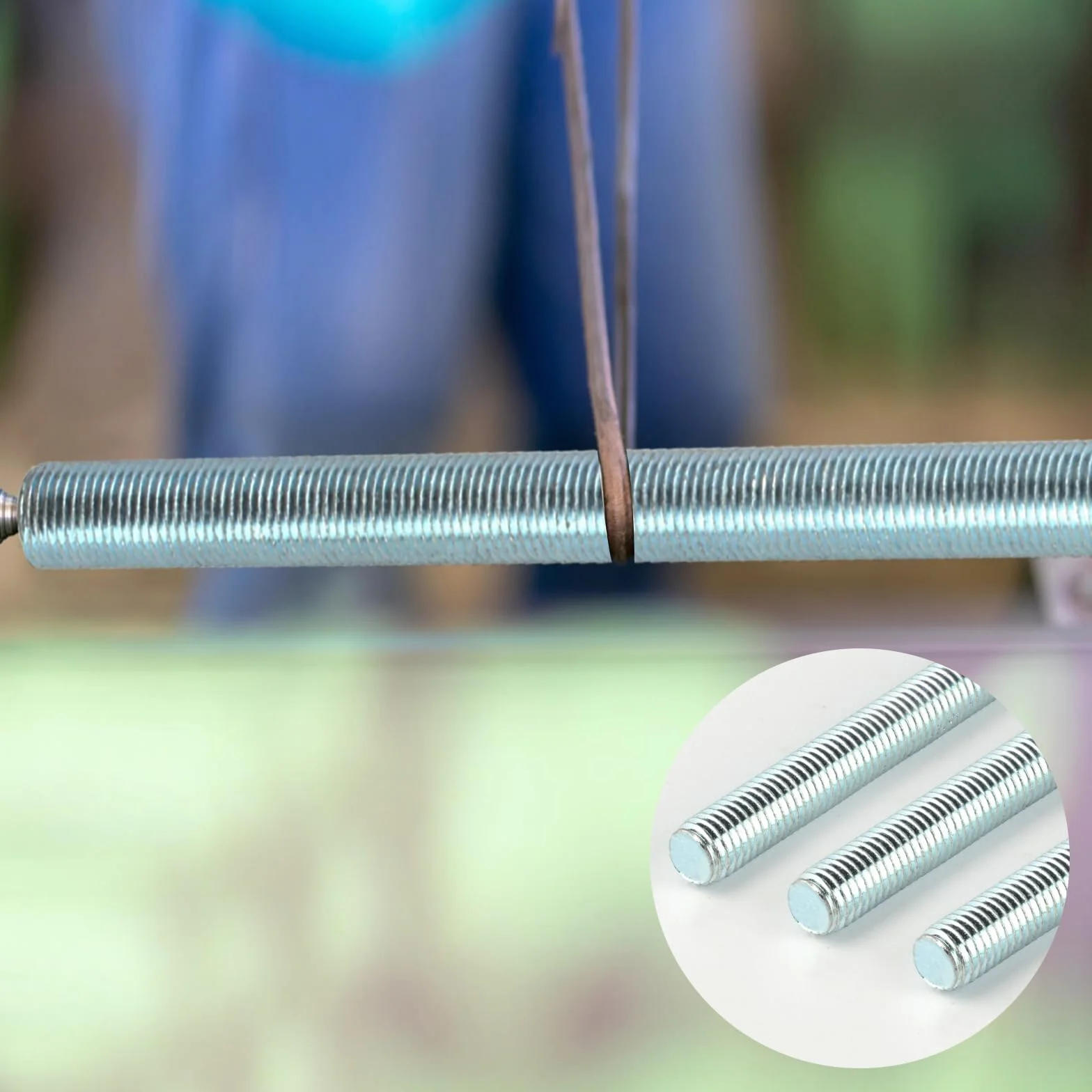 3 sztuki prętów gwintowanych M10 x 300 mm, pręty gwintowane, klasa wytrzymałości 4,8, gwint gwintowany ze stali ocynkowanej, pręt gwintowany z gwintem regulacyjnym, śruby gwintowane, pręty gwintowane