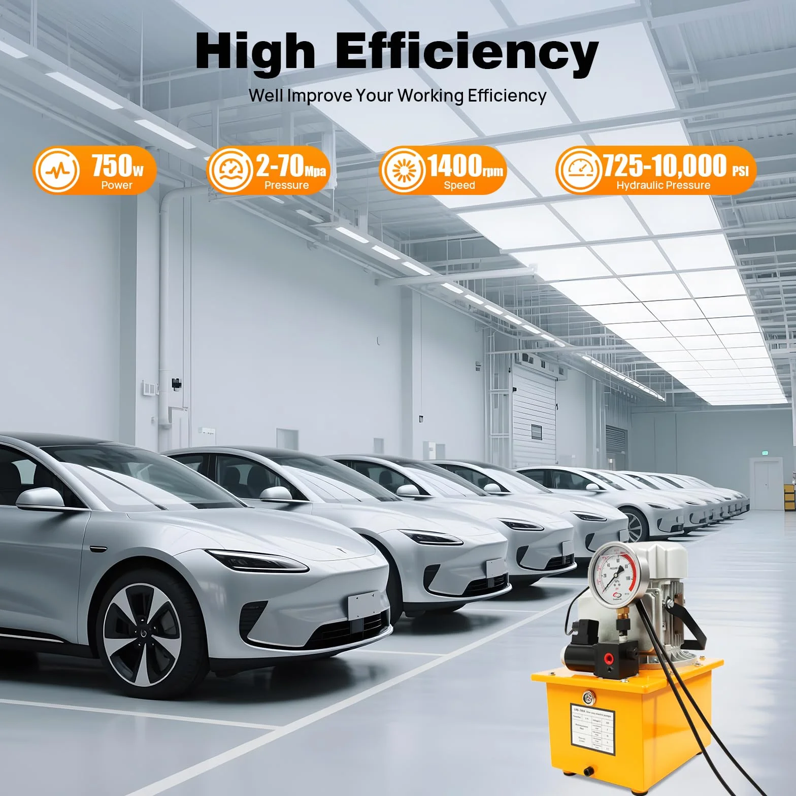 Elektryczna pompa hydrauliczna 750 W 220 V 700 bar z zaworem magnetycznym 28 kg