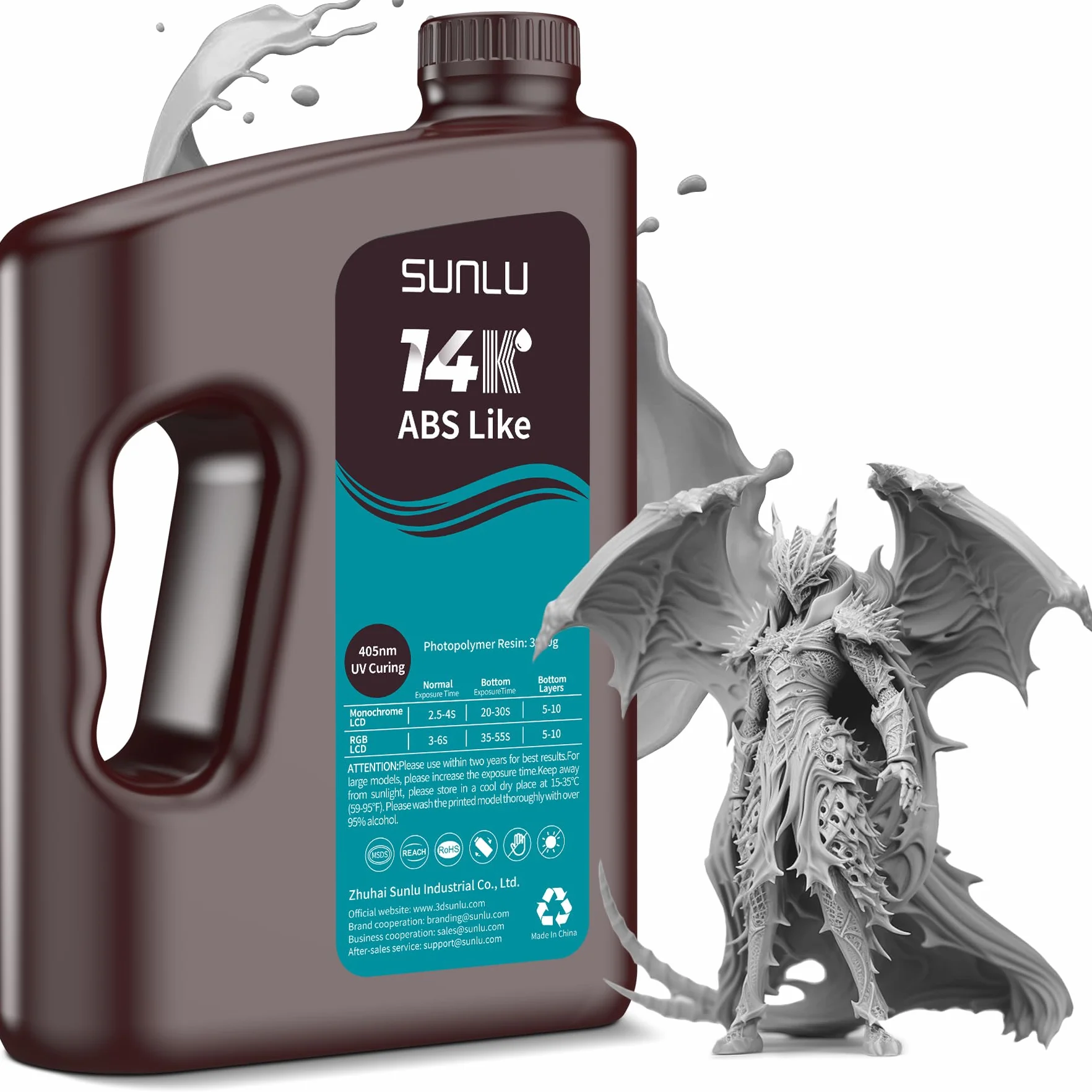 SUNLU Żywica 14K ABS Like 3 kg 405 nm UV do drukarki 3D szara