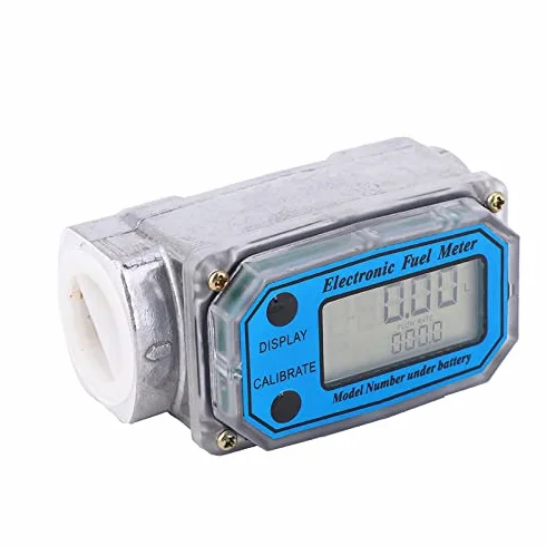 Elektroniczny przepływomierz turbiny, przepływomierz paliwa do oleju napędowego, benzyny, nafty, z cyfrowym wyświetlaczem LCD, 1-calowy wlot/wylot FNPT (niebieski LLW-25)