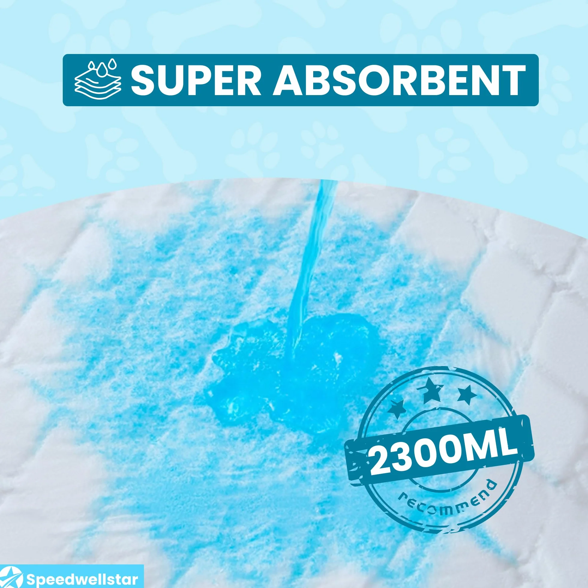 Podkłady treningowe dla psów bardzo duże 150 x 80 cm super chłonne 2300 ml – Maty higieniczne dla szczeniąt i dorosłych psów, bezzapachowe, opakowanie 120 sztuk od Speedwellstar