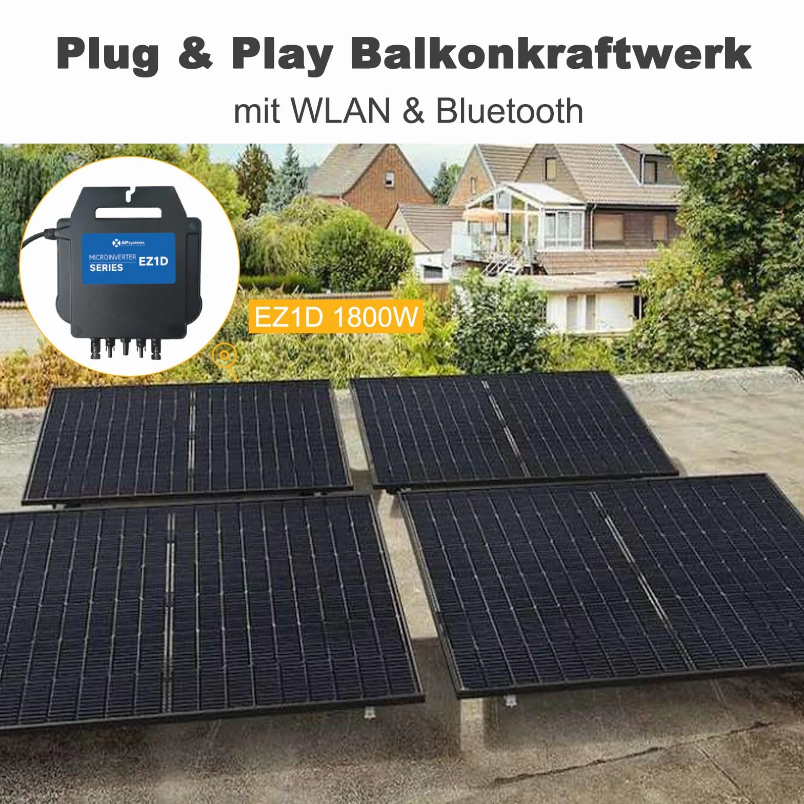 APsystems EZ1D 1800 W kuchenka mikrofalowa z Wi-Fi i Bluetooth Plug & Play