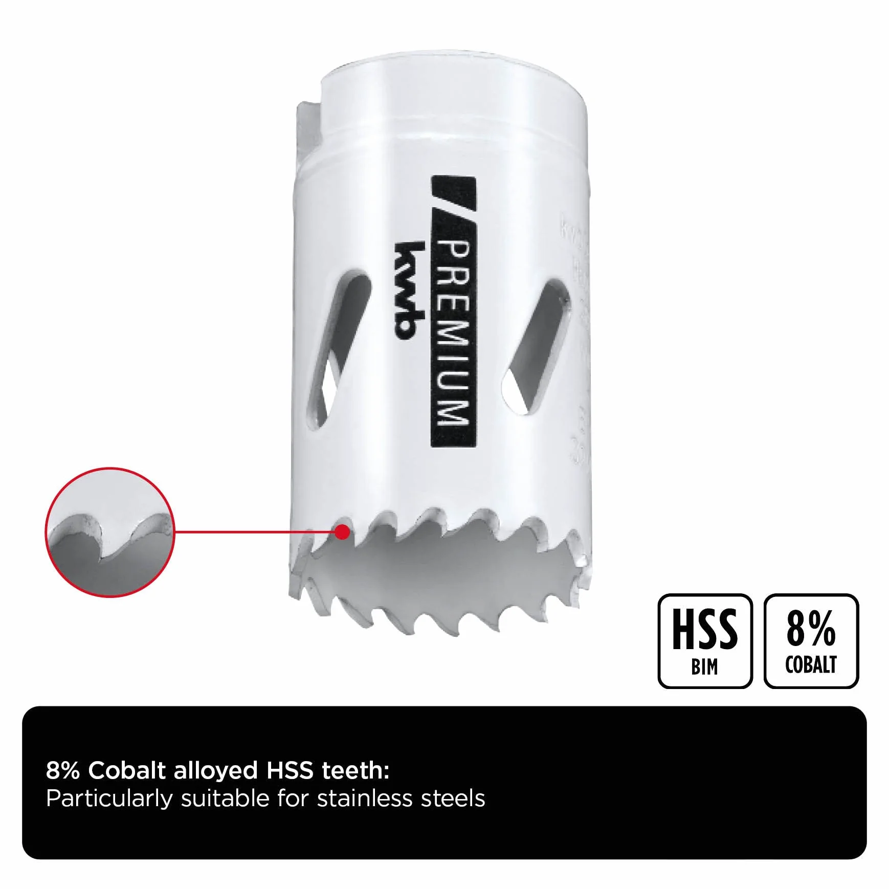 kwb Otwornica Ø 32 mm HSS-Bi-Metall 598032 (zęby Vario, 8% kobalt, wysoka dokładność ruchu obrotowego)