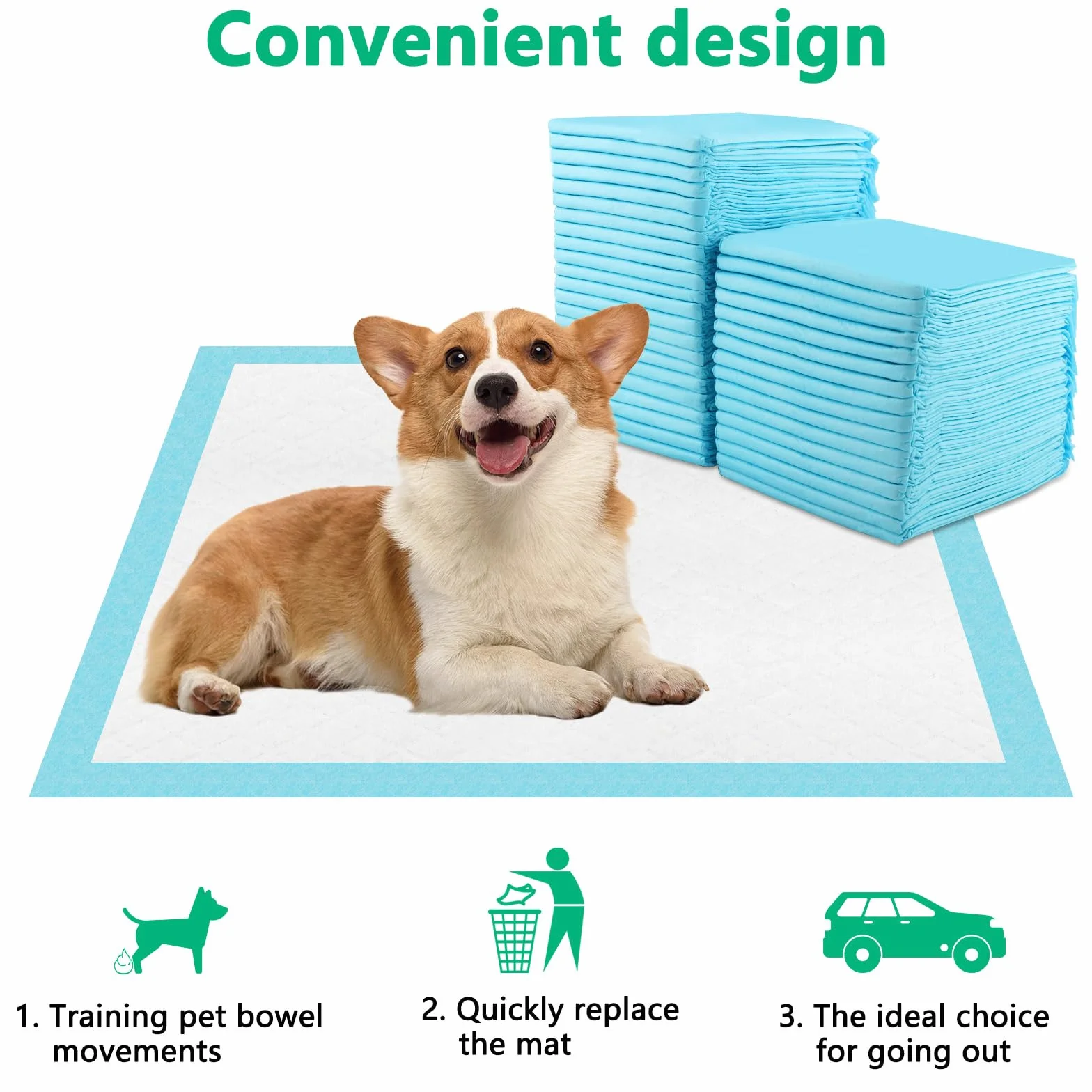 Maty do Sikania Vexillic 40 Sztuk Podkładek dla Szczeniąt 60x60 cm Podkładki Szkoleniowe Higieniczne 6-Warstwowe Szybkoschnącą Powierzchnią