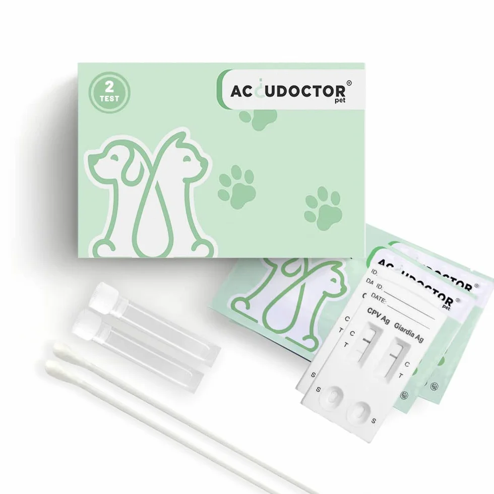 2 Accudoctor Giardia Parvo Giardia Parvo szybki test 2 w 1 + parwowiroza – szybki test Giardia Parvo – niezawodny szybki test w przypadku biegunki i dolegliwości żołądka – w zestawie instrukcja (może