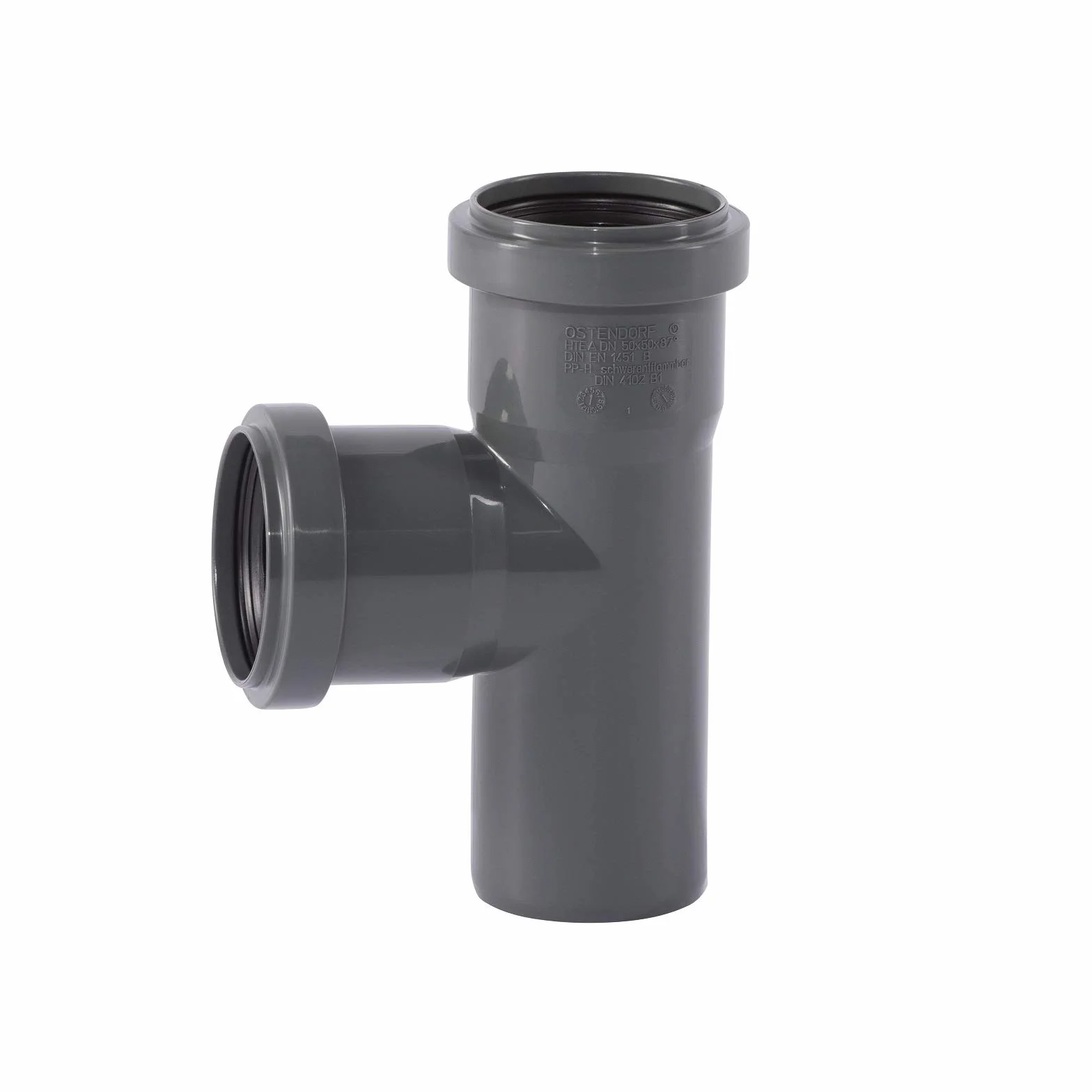 Ostendorf HTsafe rozgałęźnik DN 50/50 mm 87 stopni rura HT, szara, 87° - dn 50/ dn 50