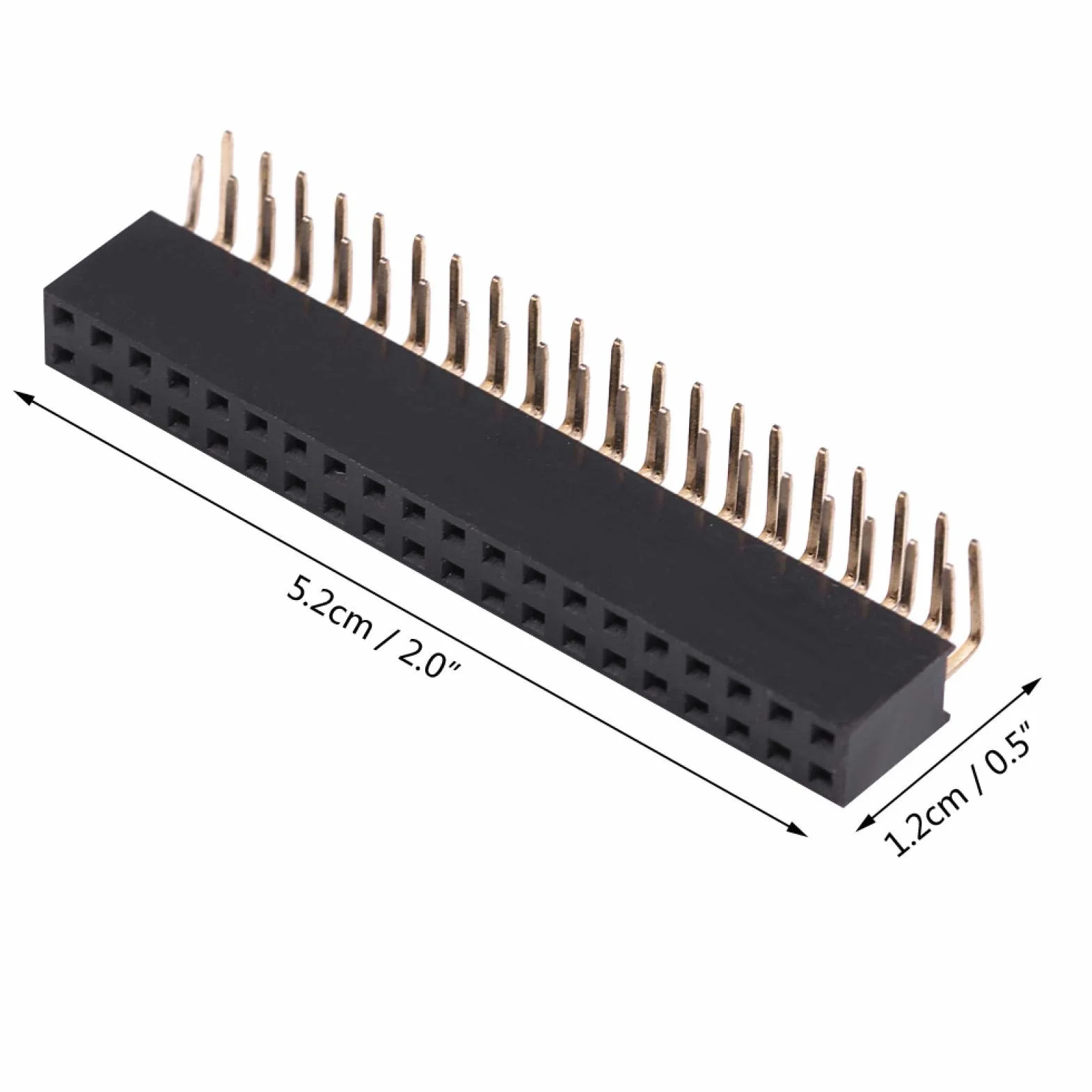 Żeńskie nagłówki PCB złącze pasek 2 x 20 pinów 2,54 mm kąt prosty