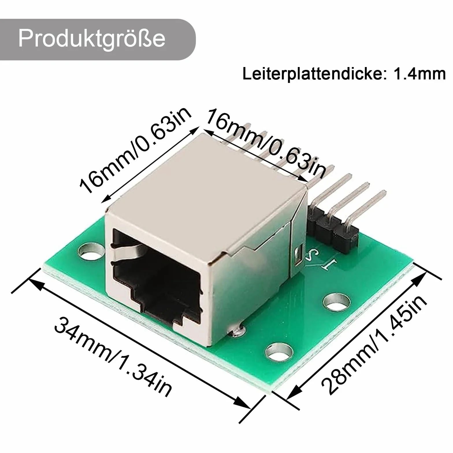 GERUI 7 sztuk wtyków RJ45 Breakout Board 8-pin Headers Network Port poziomy adapter płytka testowa z płytką PCB (gniazdo poziome)