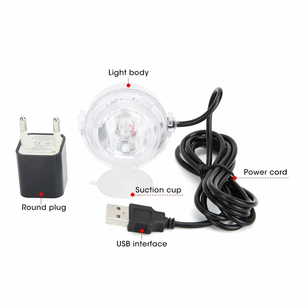Zatapialne światło Punktowe LED do Akwarium, Lampa Oświetleniowa do Akwarium Wodoodporne Akwarium Mini LED Reflektor do Nurkowania Kolorowy Powolny Błysk do Oświetlenia