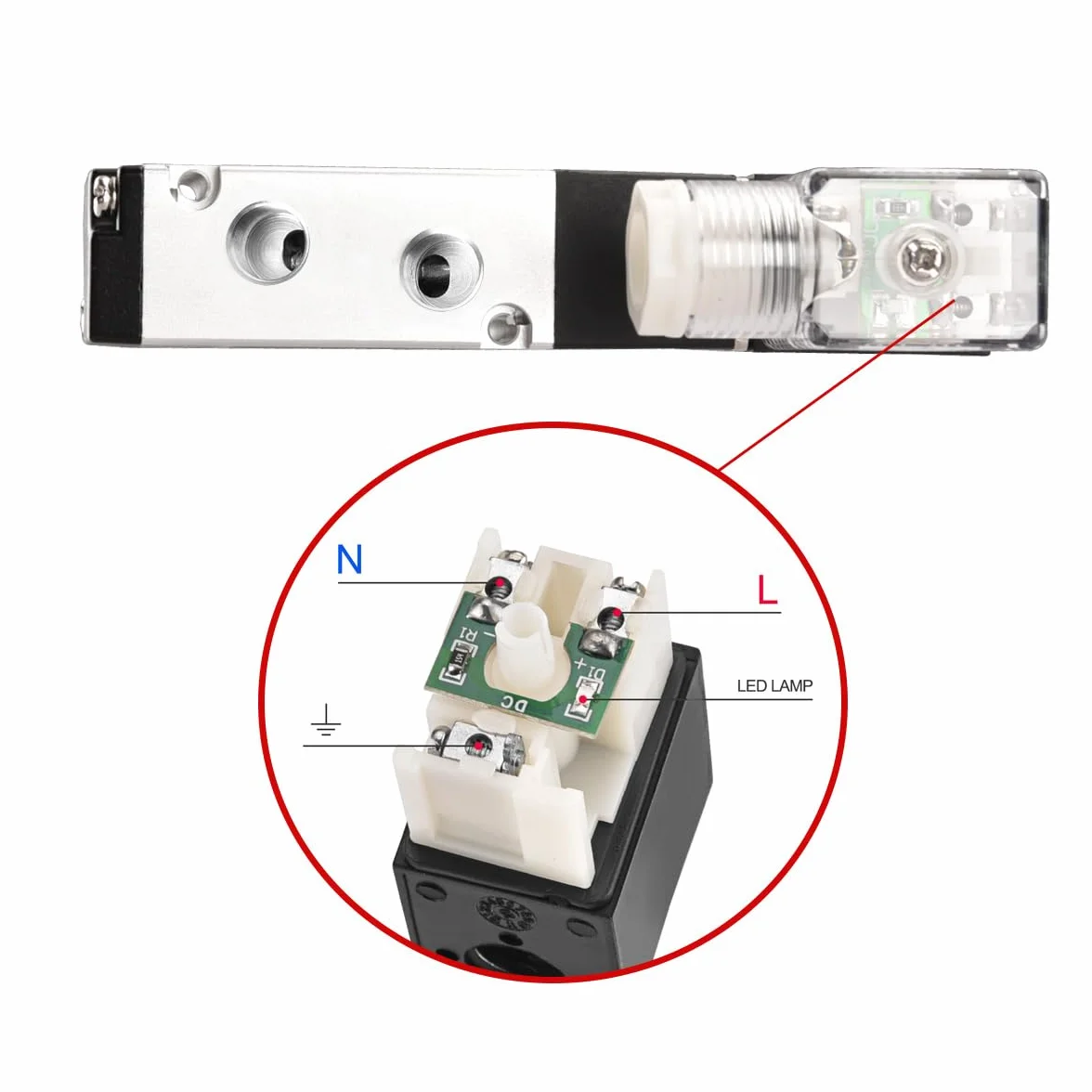 Heschen Elektryczny pneumatyczny zawór elektromagnetyczny 4V210-06 DC 24 V PT 1/8 5-drożny 2-pozycyjny