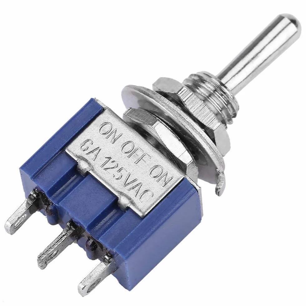 Mini Przełącznik Kołyskowy SPDT 3-Pozycyjny ON-OFF-ON 6A 125VAC 6mm