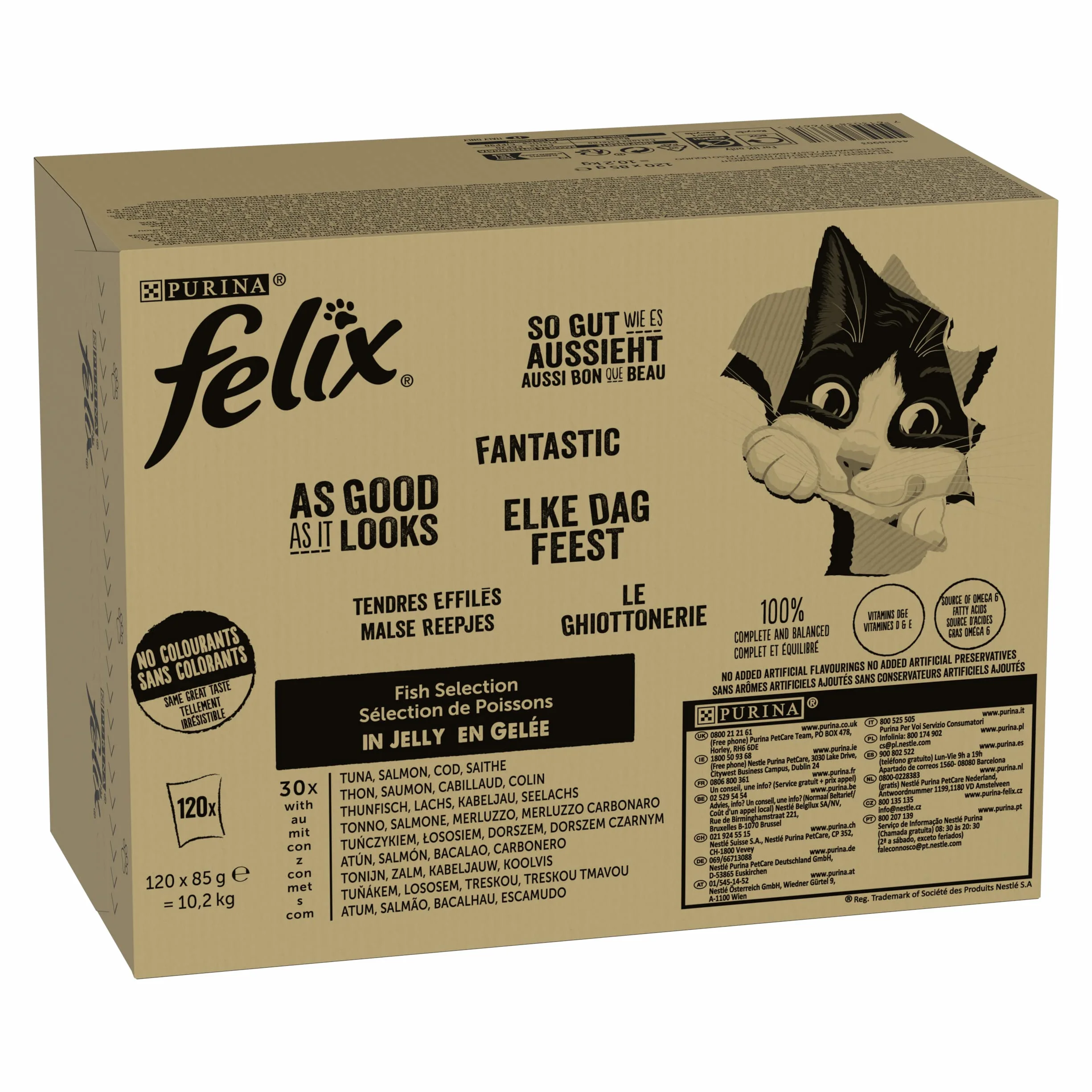 Nestlé Felix Fantastic Karma dla Kota, Miks, 10.2 kg