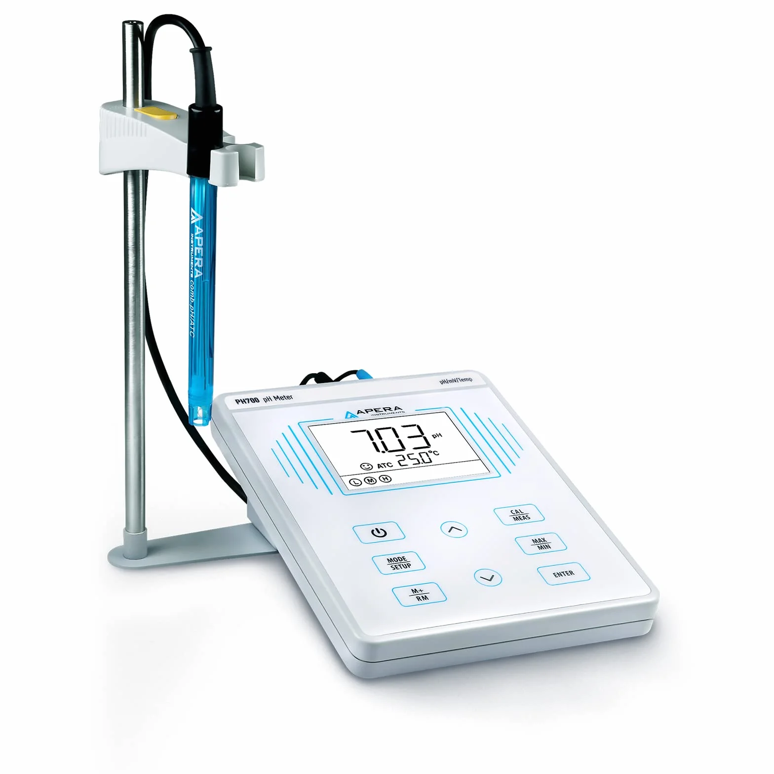 Apera Instruments AI501 Lab miernik pH laboratoryjny, PH700, 0,01 dokładność, 1-3-punktowa automatyczna kalibracja, 3 w 1 pH/temperatura. Elektroda