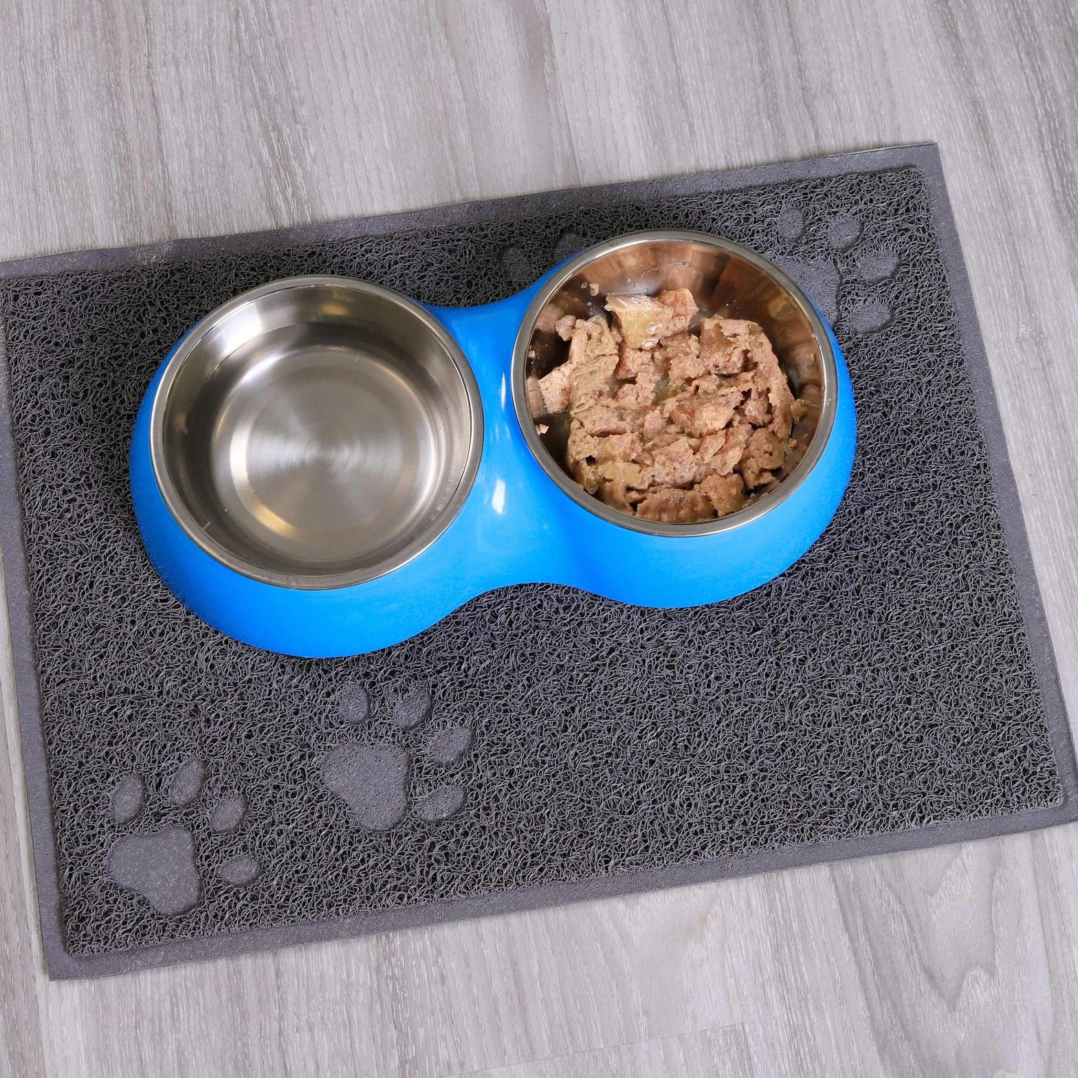 lionto Mata pod kuwetę z wytrzymałego PVC, 32x45 cm, łatwa do czyszczenia, z powłoką antypoślizgową, zatrzymuje żwirek i chroni podłogę, przyjazna dla kocich łapek, kolor szary