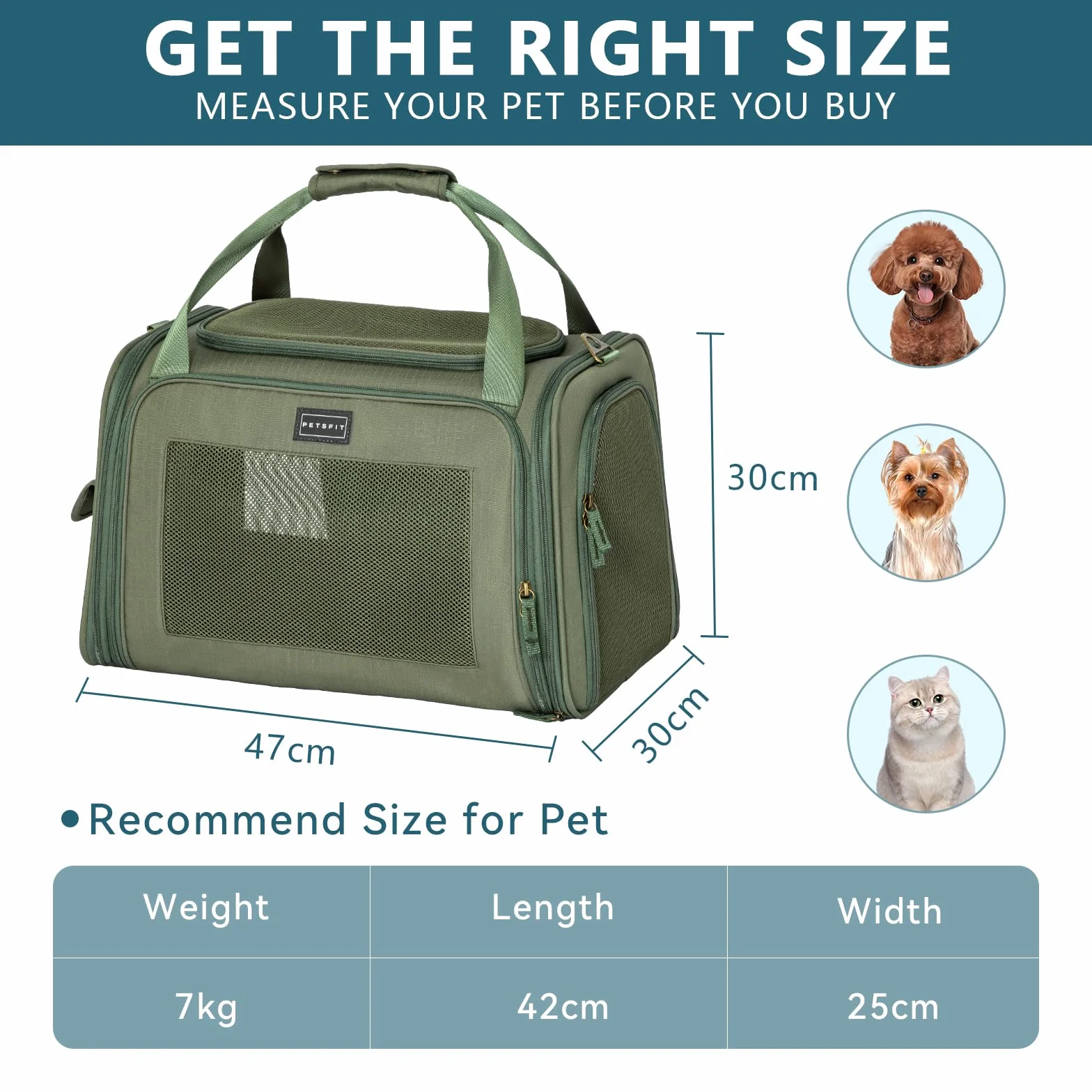 Petsfit Nosidełko podróżne dla psów, miękkie, jednostronne, lekkie nosidełko podróżne, dla małych psów i kotów, z rozszerzalną matą, ulepszone, o dużej przestrzeni, miękkie, jednostronne nosidełko dla
